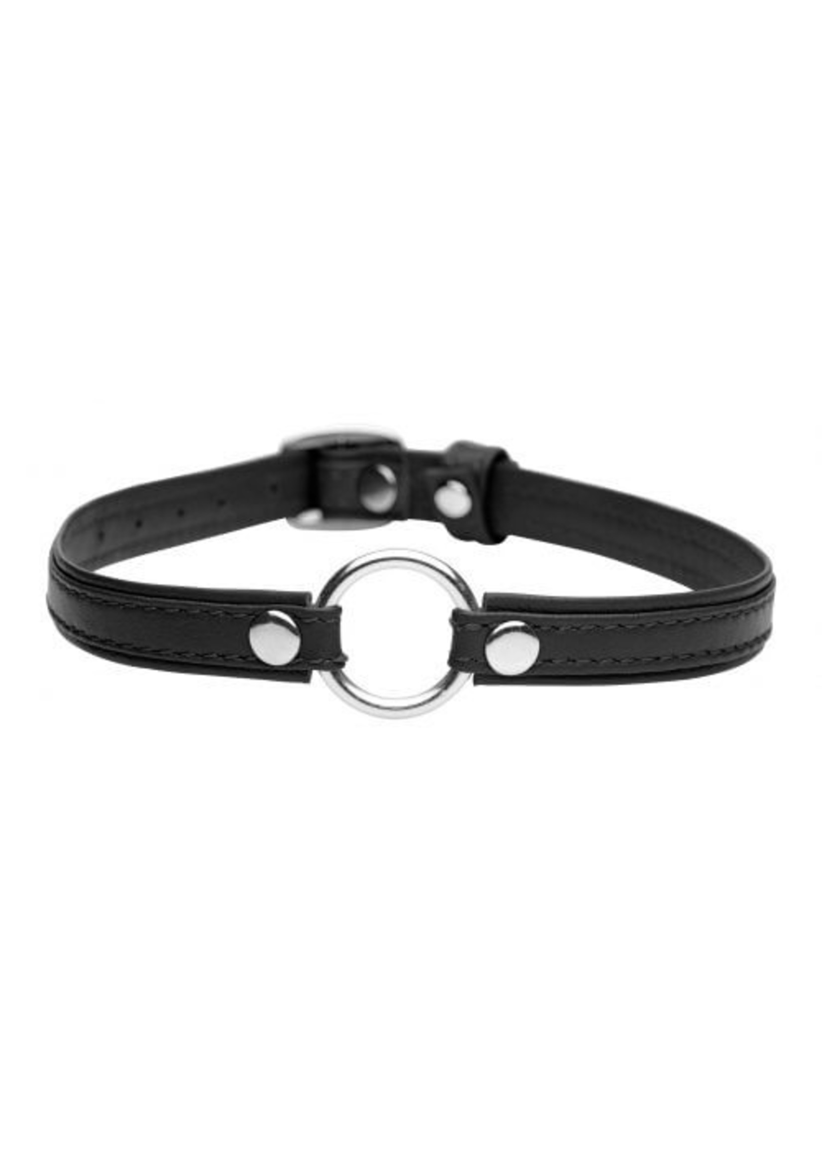 Pet Leather Choker with Silver Ring