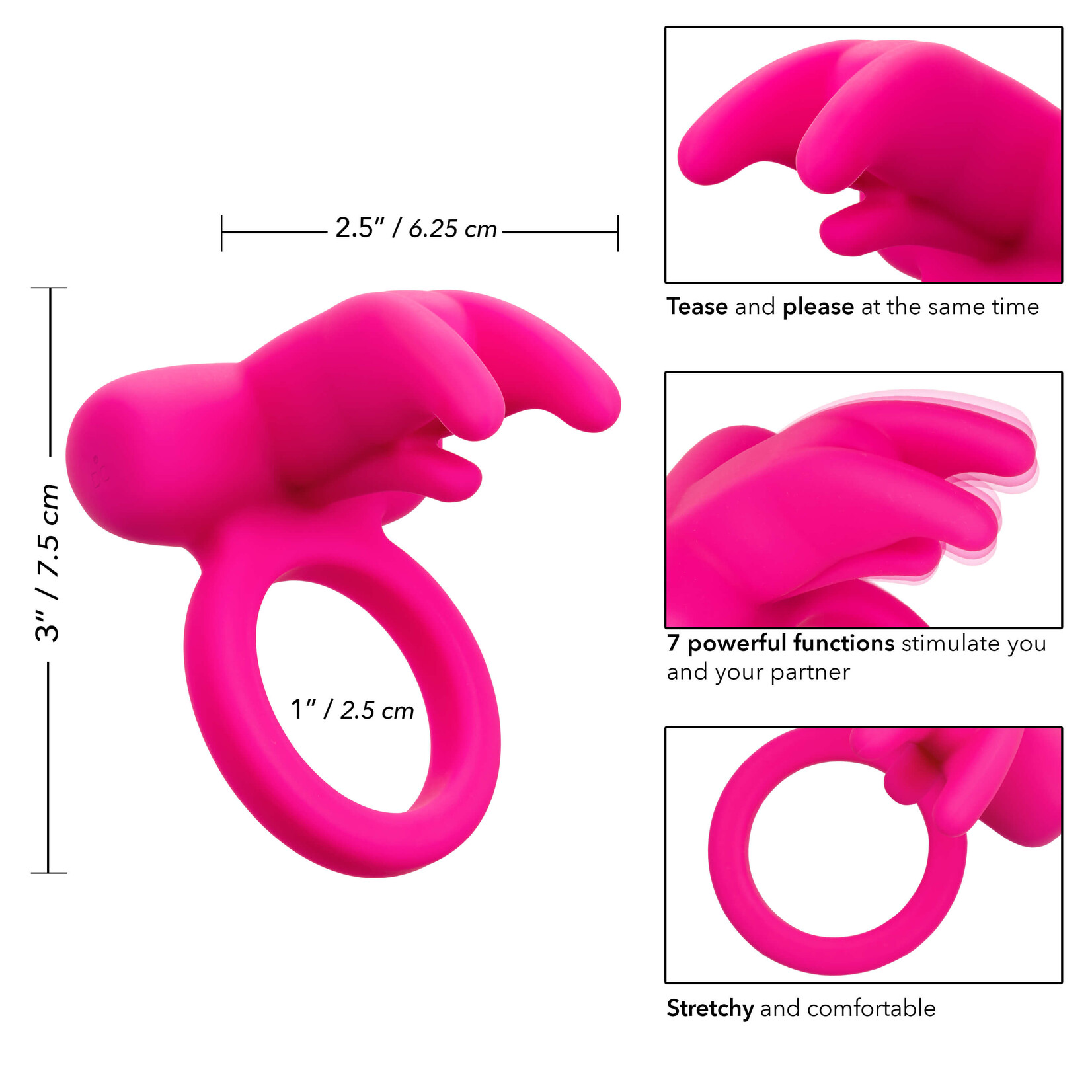Cal Exotic Novelties Silicone Rechargeable Triple Clit Flicker