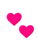 NEVA NUDE Super Sparkle Watermelly Pink Blacklight Glitter Heart Pasties