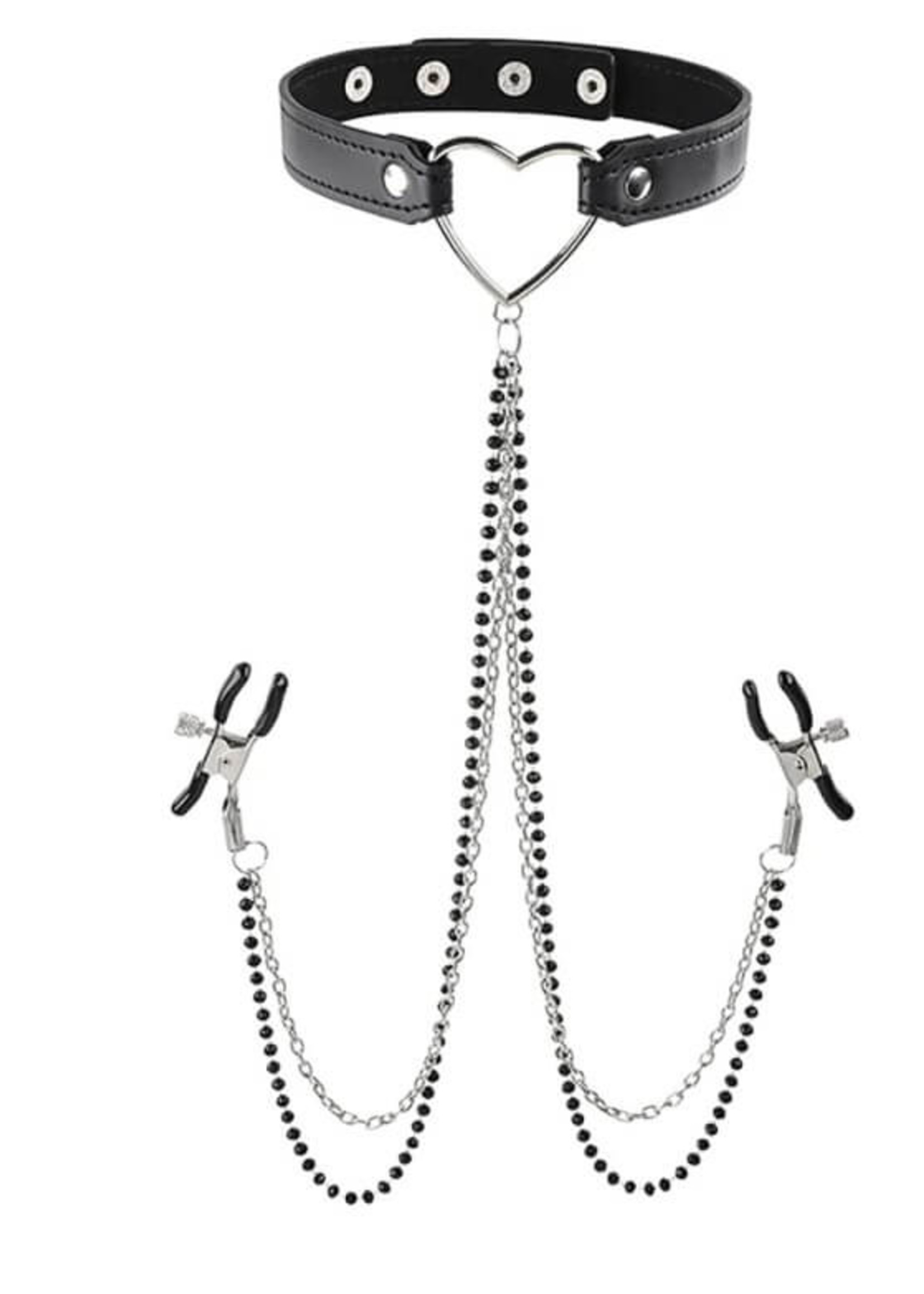 Sportsheets S&M Amor Collar With Nipple Jewelry