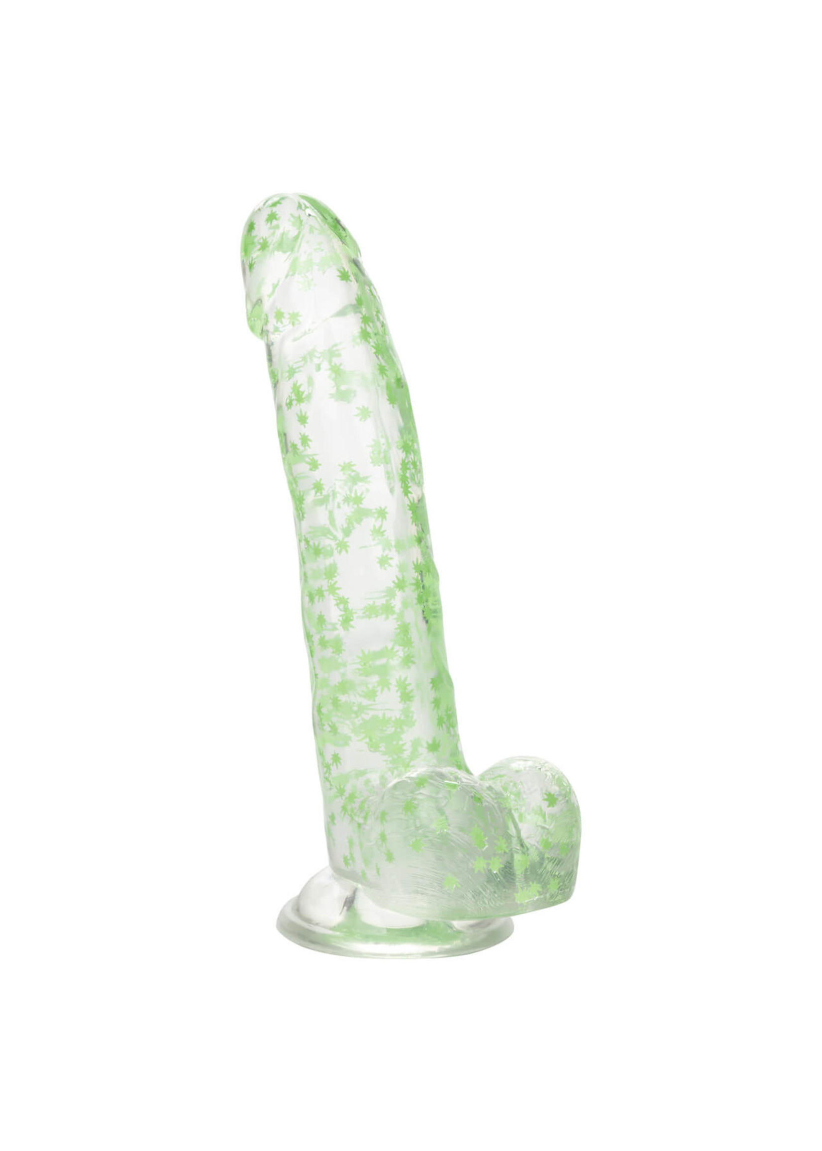 Cal Exotic Novelties Naughty Bits- I Leaf Dick-  Glow-In-The-Dark Weed Leaf Dildo