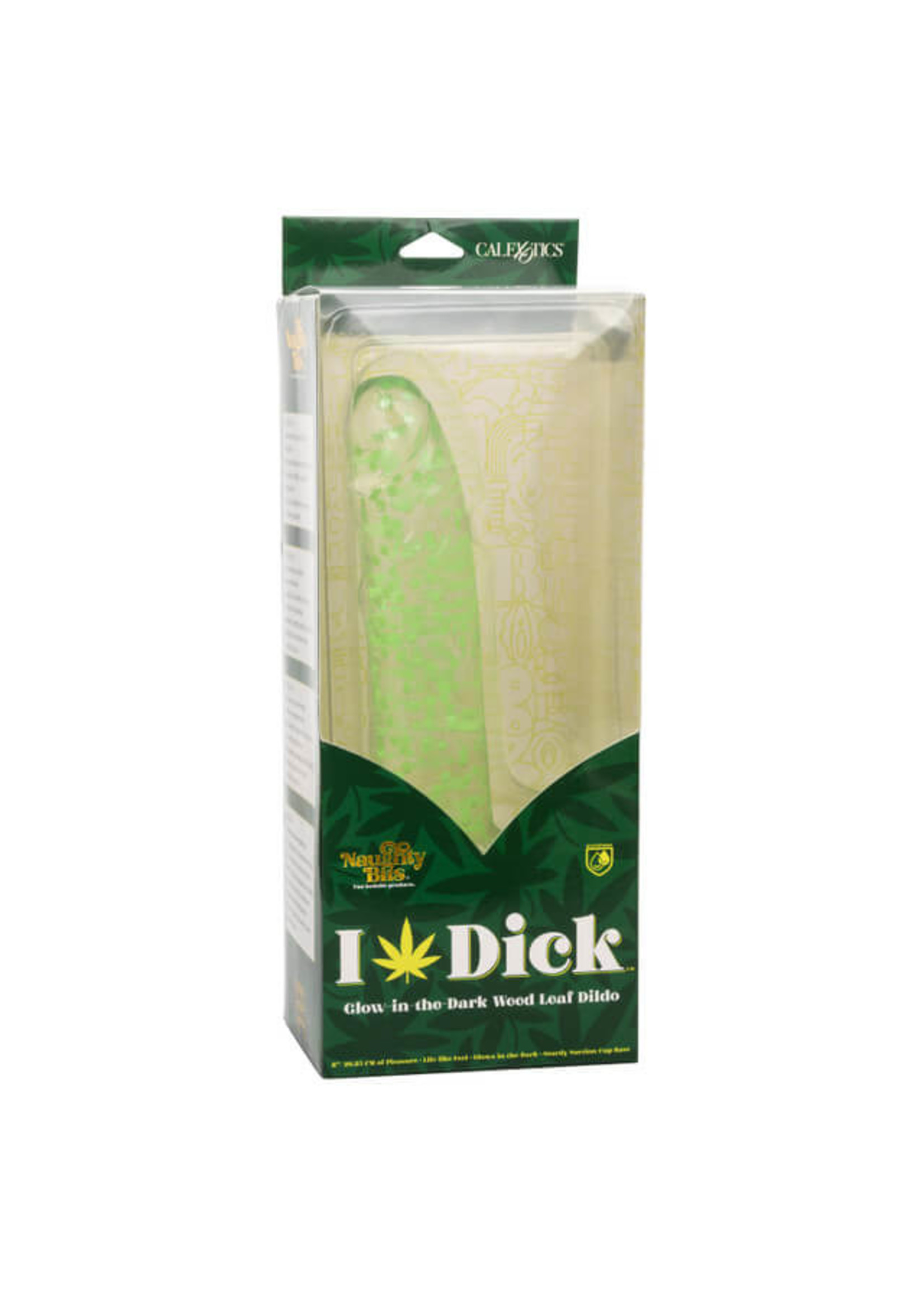 Cal Exotic Novelties Naughty Bits- I Leaf Dick-  Glow-In-The-Dark Weed Leaf Dildo
