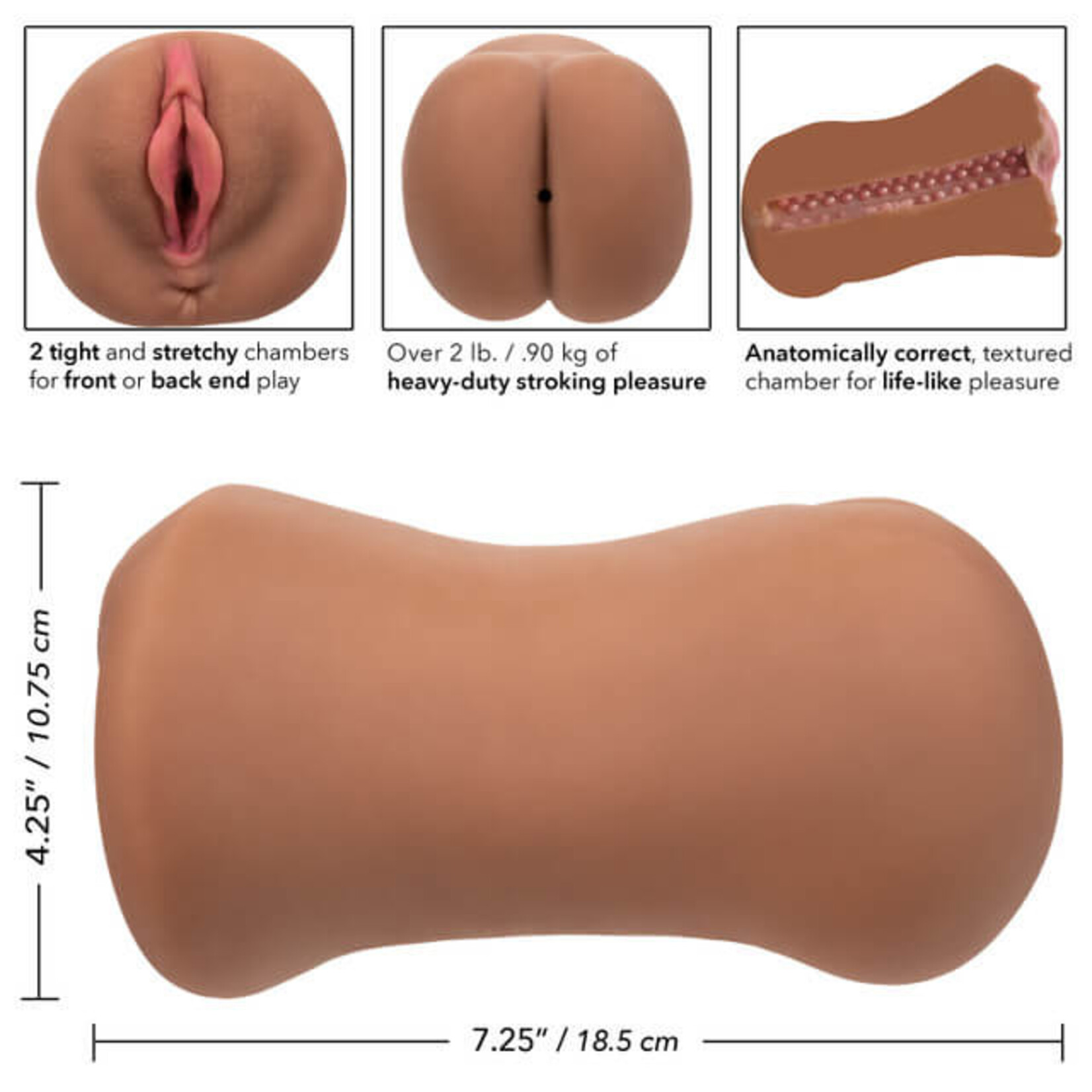 Stroke It Stroke It Dual Entry Pussy & Ass - Brown