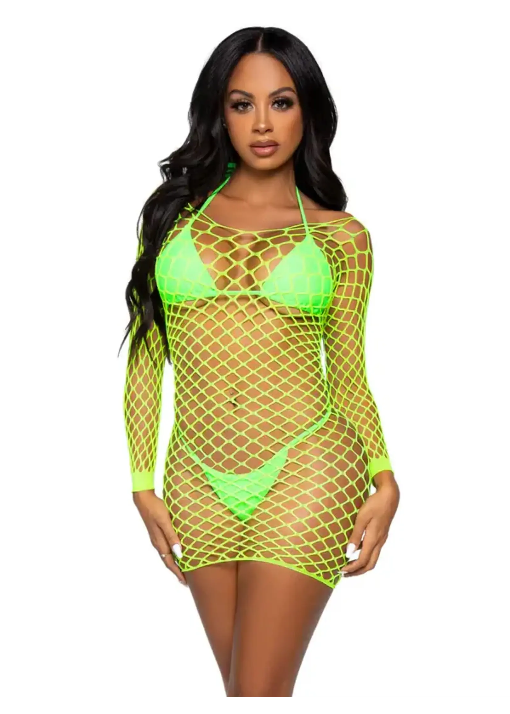 Leg Avenue Find Me In Paradise Net Mini Dress