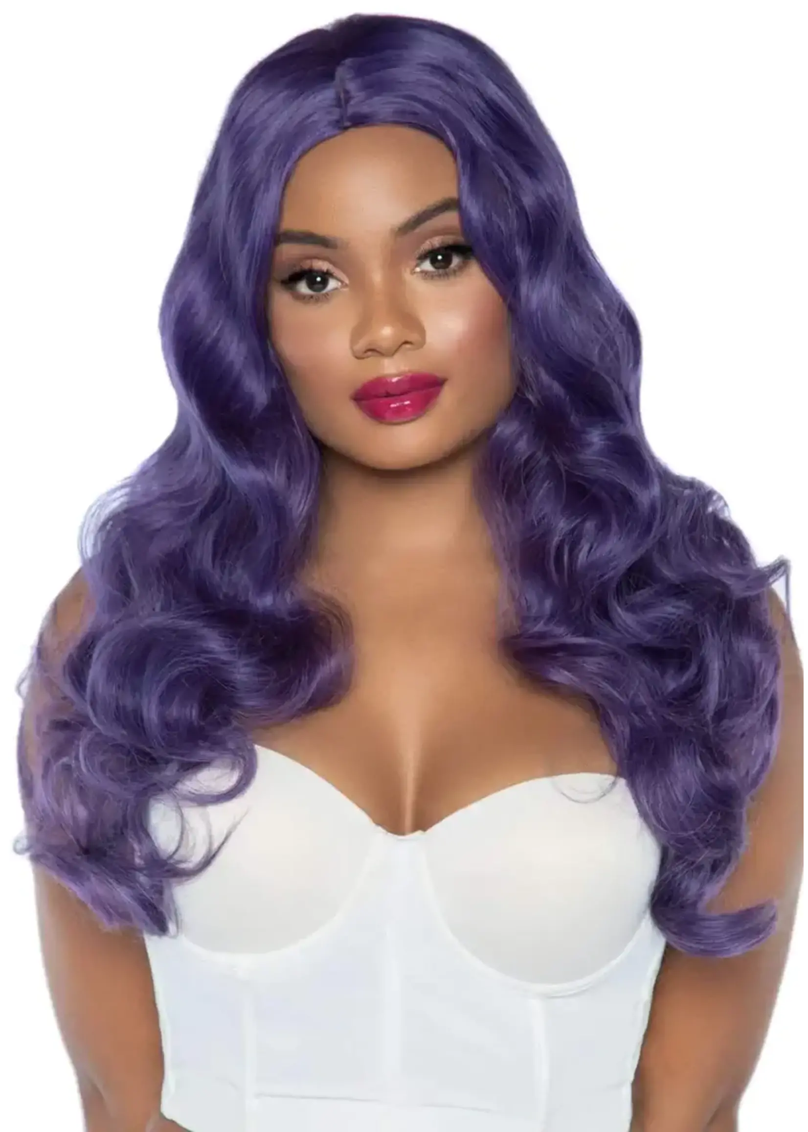 Leg Avenue 29" Mermaid Wavy Long Center Part Wig - Purple