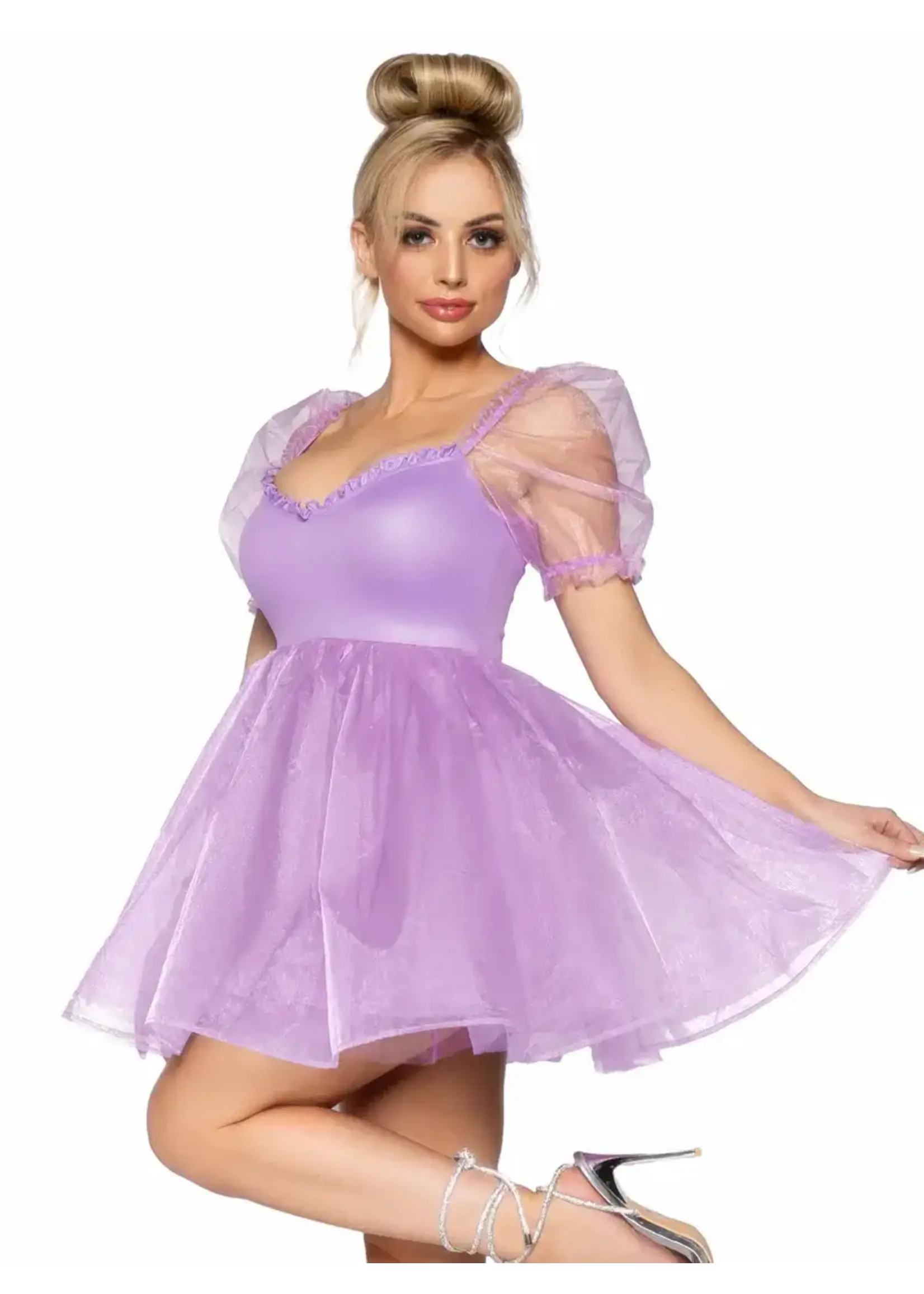 Leg Avenue Frosted Organza Babydoll Dress