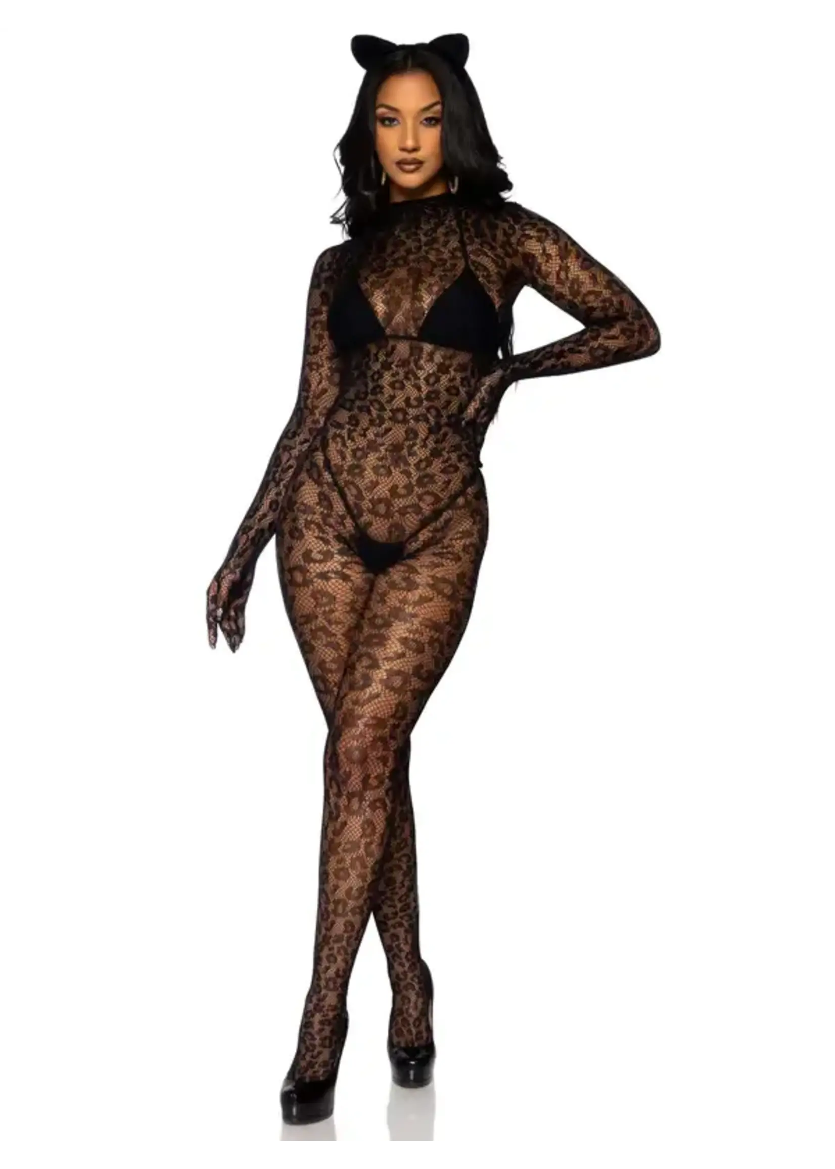 Leg Avenue Gloved Leopard Catsuit