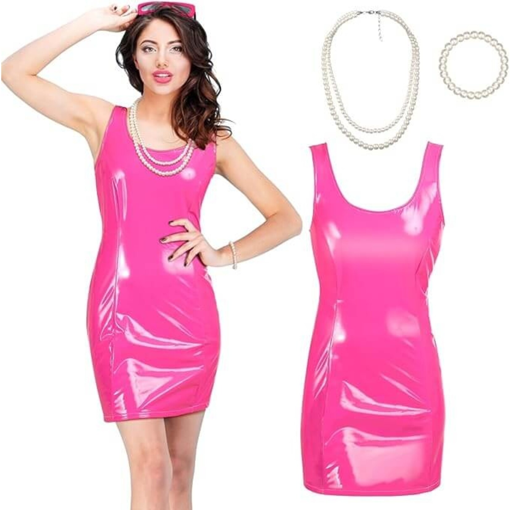 Tisancy Vinyl Dress w/Pearls