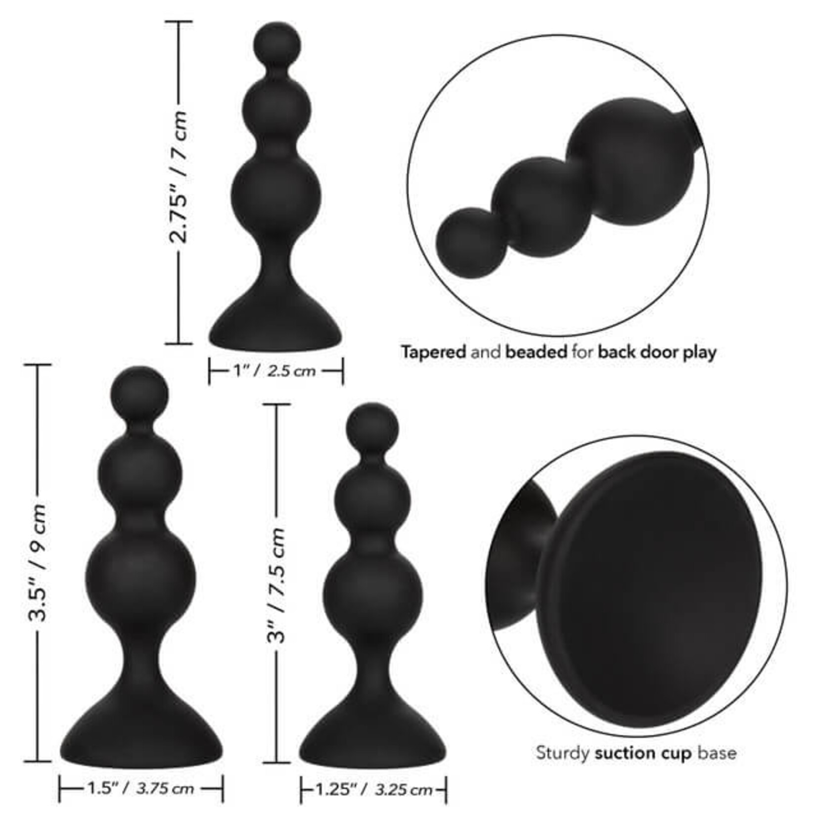 Cal Exotic Novelties Silicone Beaded Anal Kit