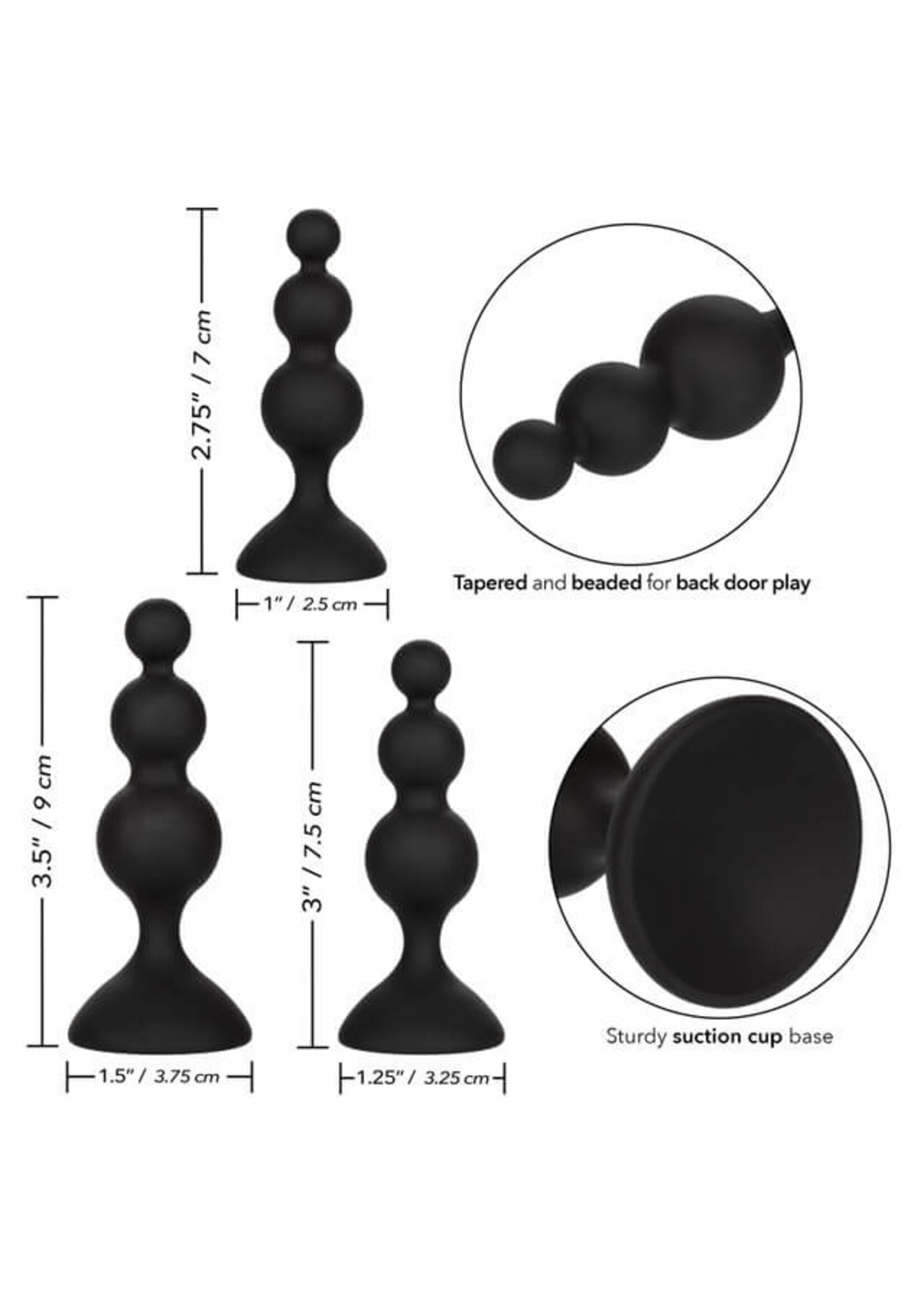 Cal Exotic Novelties Silicone Beaded Anal Kit