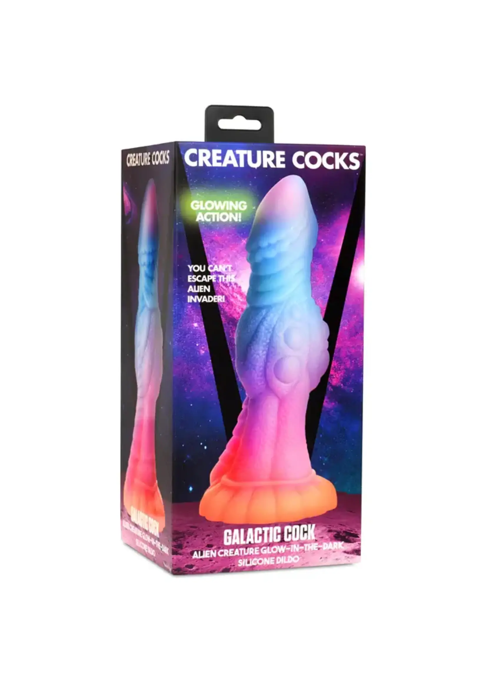 Creature Cocks Galactic Cock Alien Creature Glow-In-The-Dark Silicone Dildo