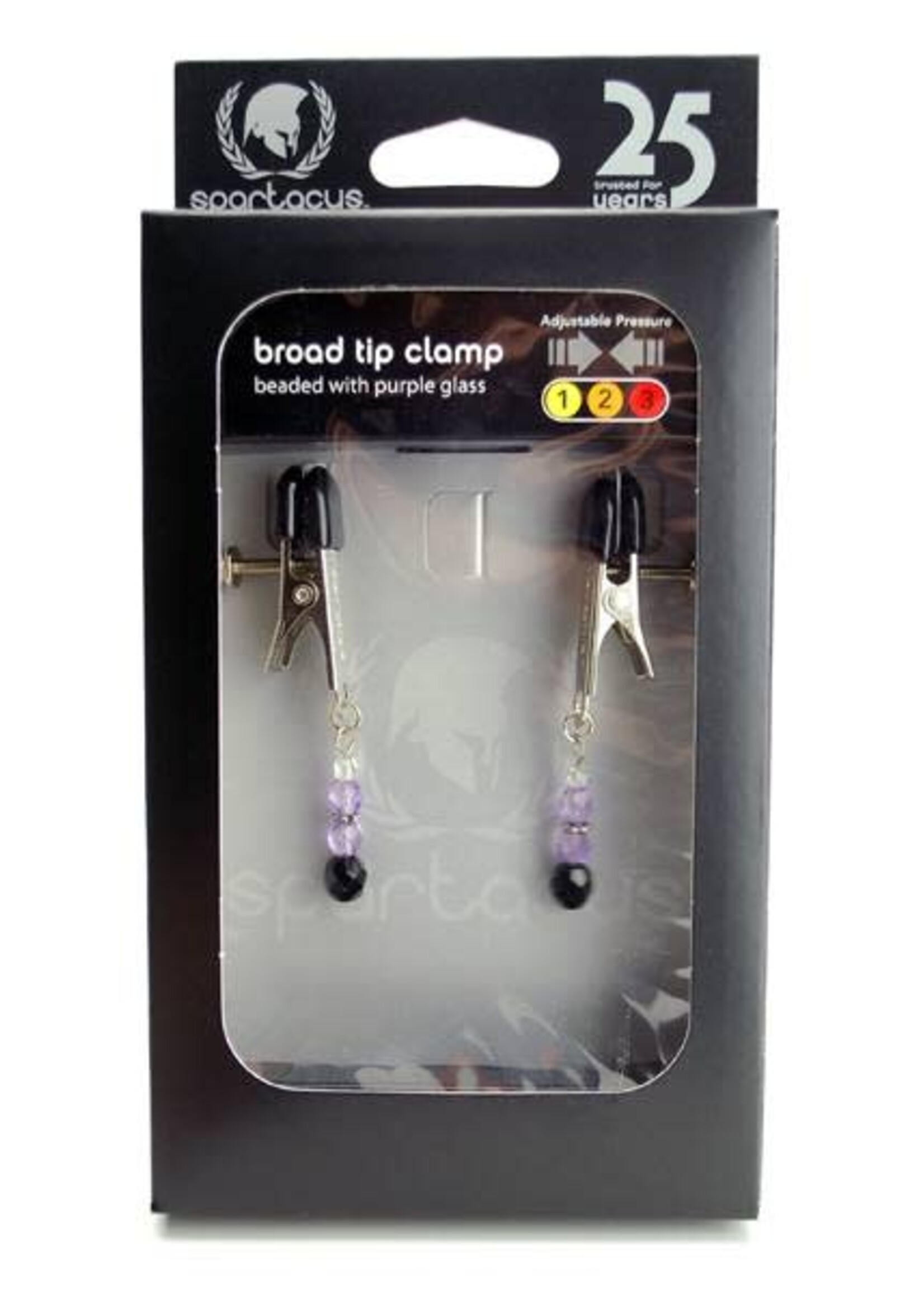 Spartacus Broad Tip Clamp w/Purple Beads