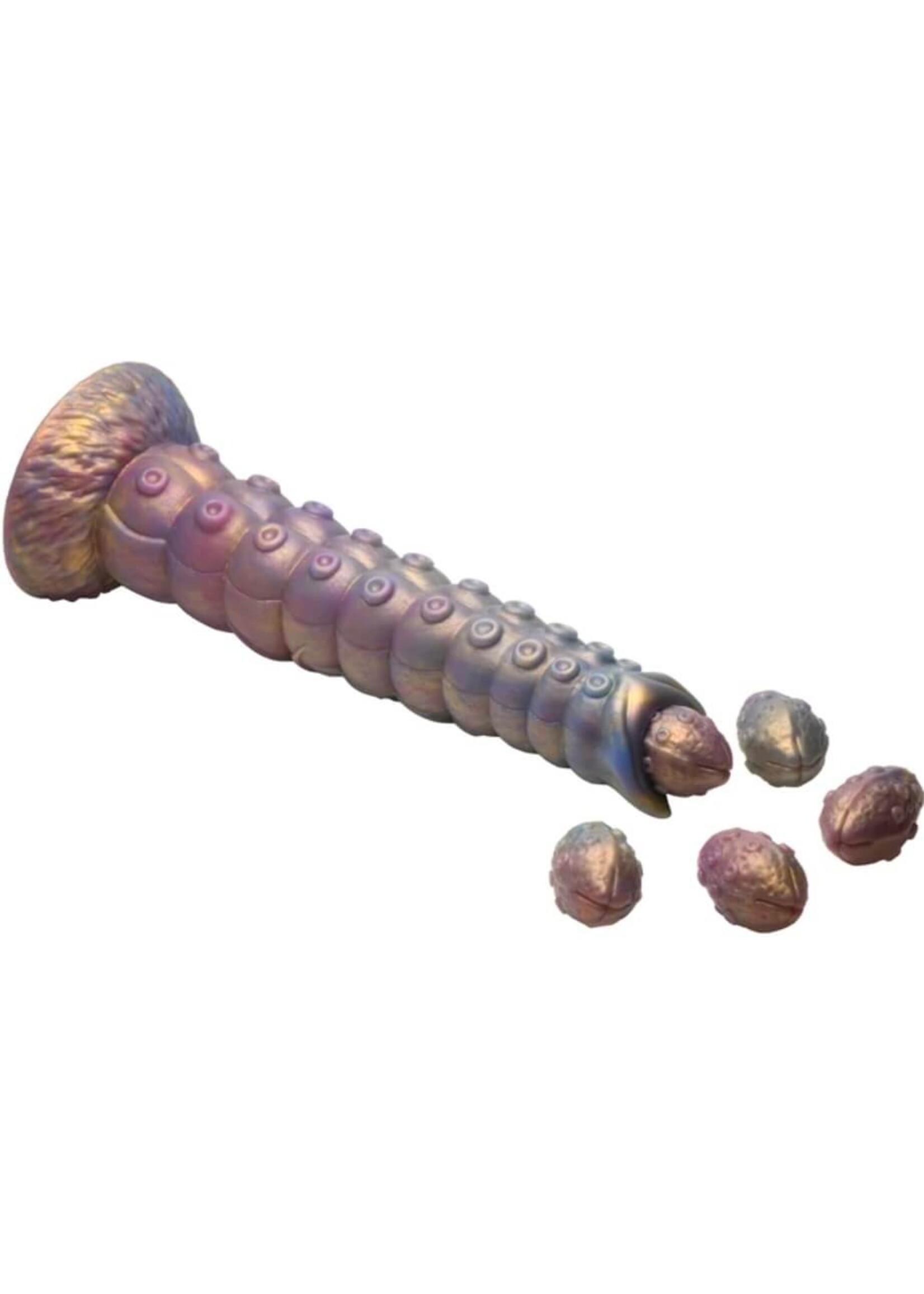 Deep Invader Tentacle Ovipositor Silicone Dildo w/Eggs