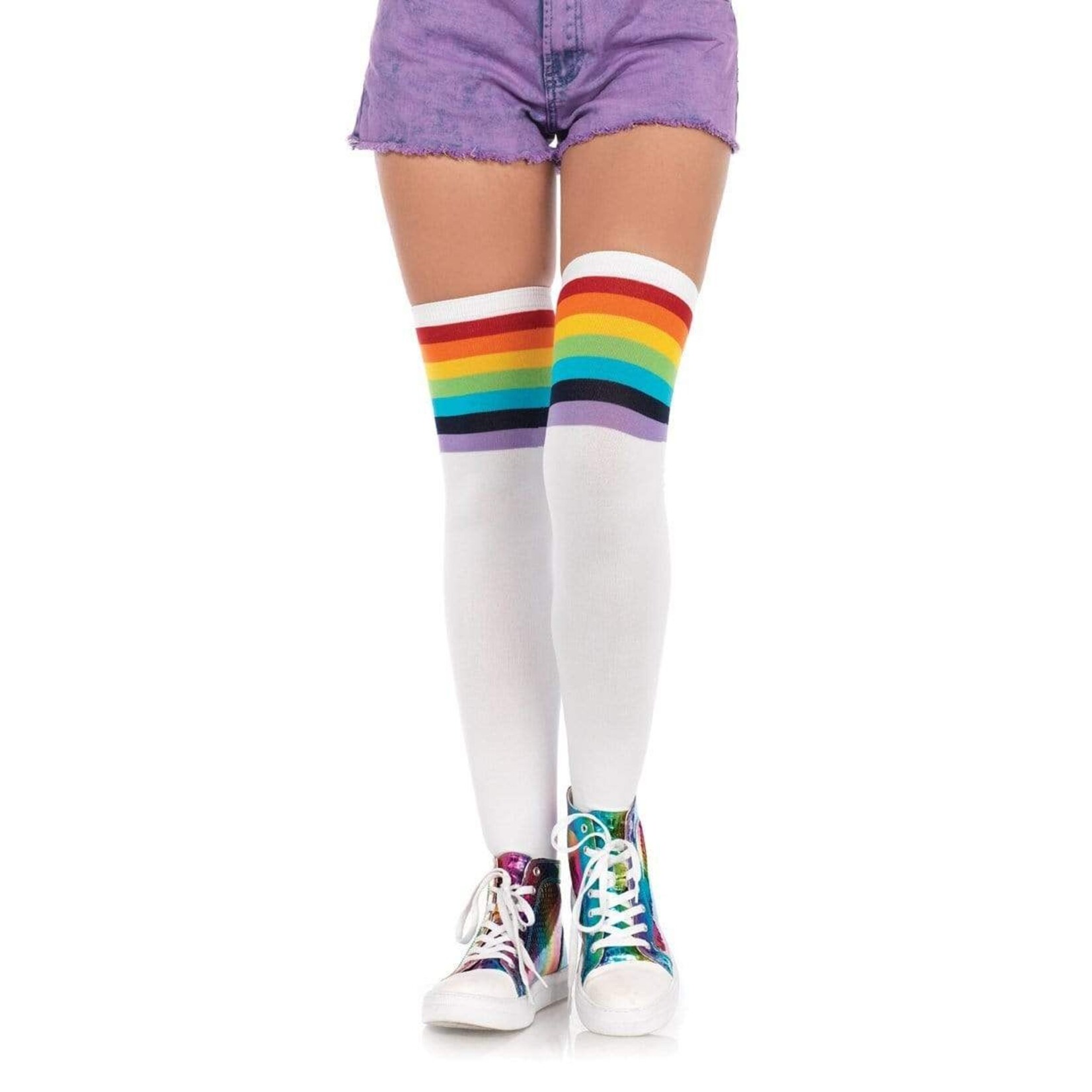 Nia Rainbow Thigh High Socks