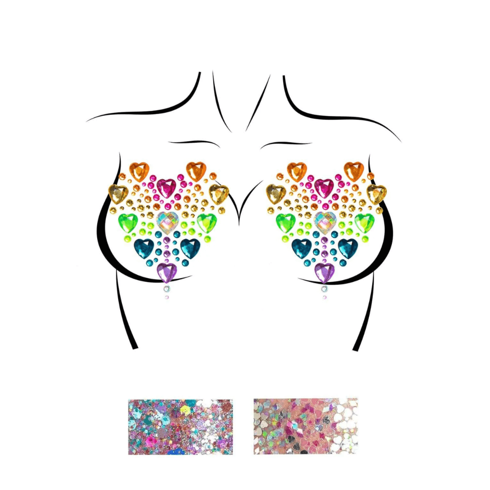 Leg Avenue Prism Jewels Sticker Nipple Pasties & Body Glitter