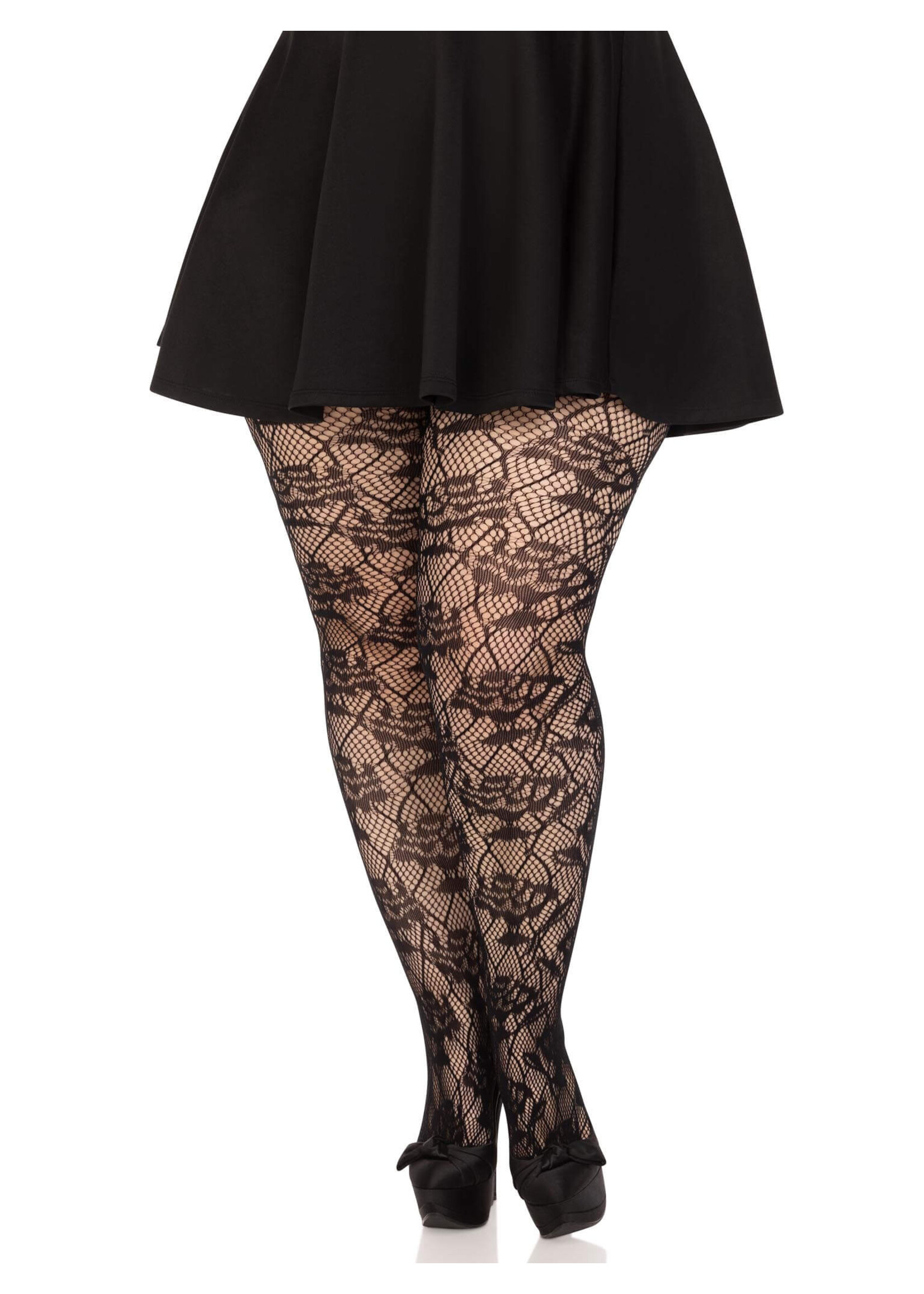 Leg Avenue Wild Rose Net Tights