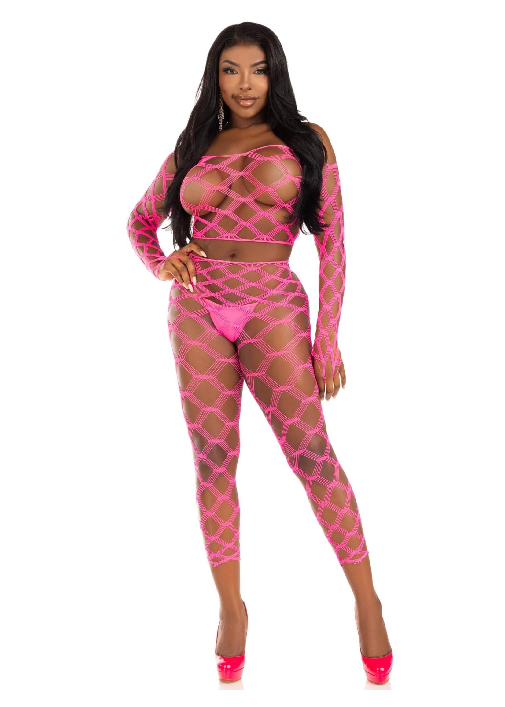 Leg Avenue Never Say Never Crop Top and Tights Set