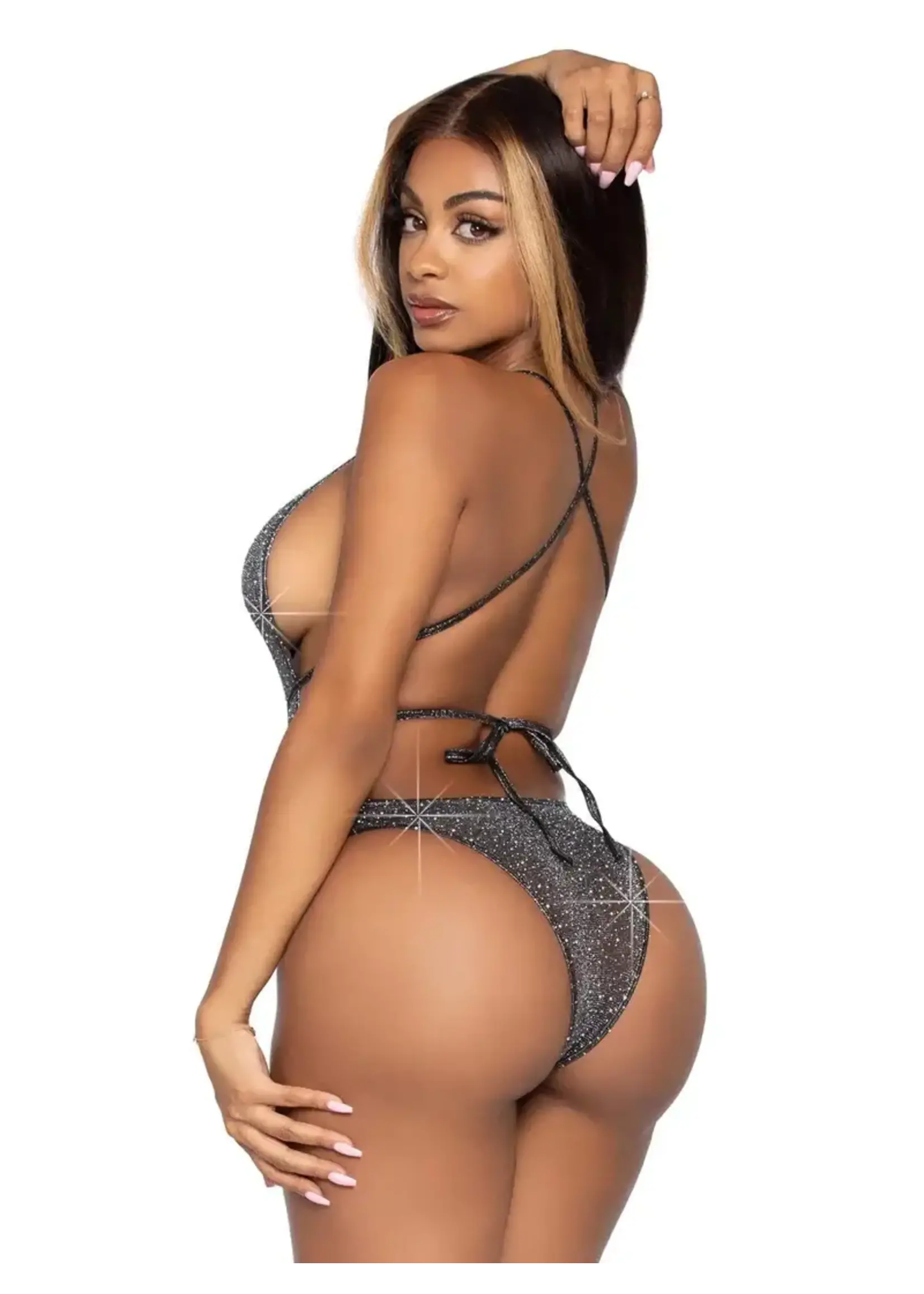 Leg Avenue Convertible Plunging Rhinestone Teddy