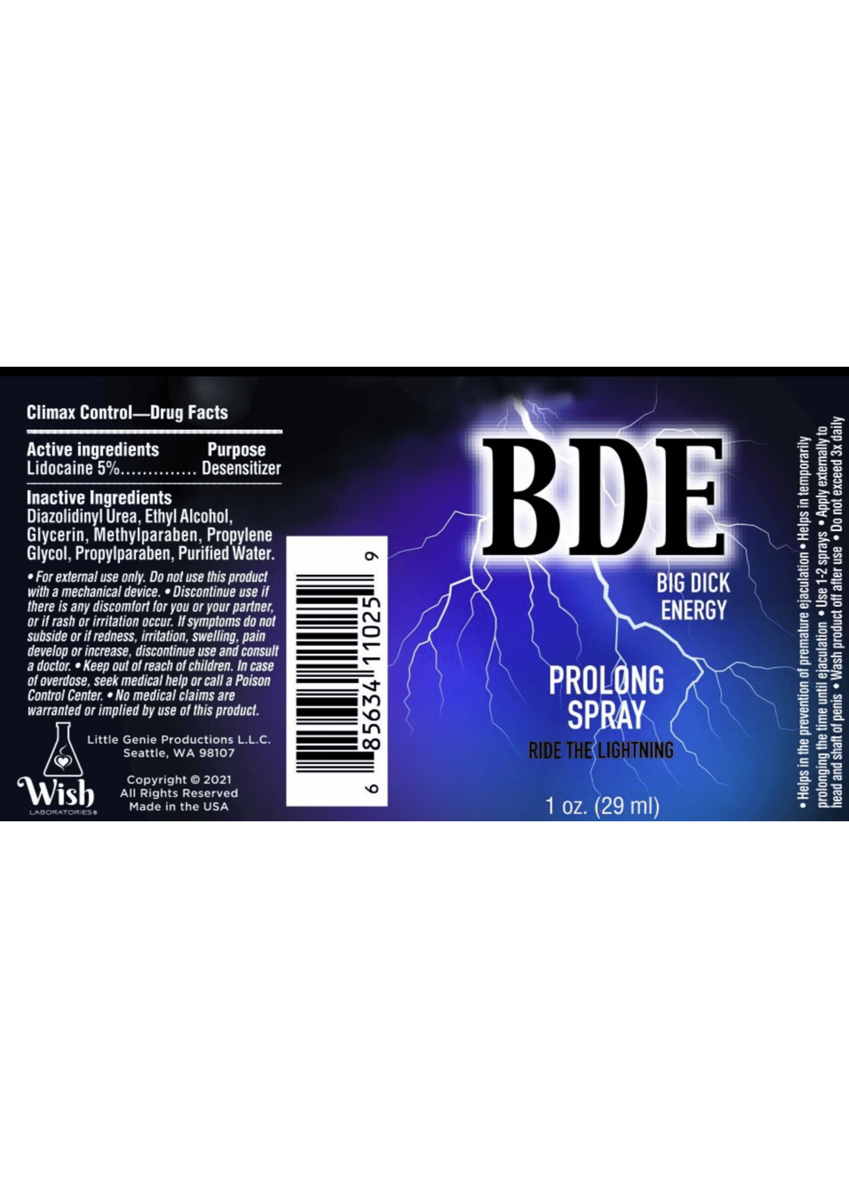 BDE- Big Dick Energy Prolong Spray 1oz.