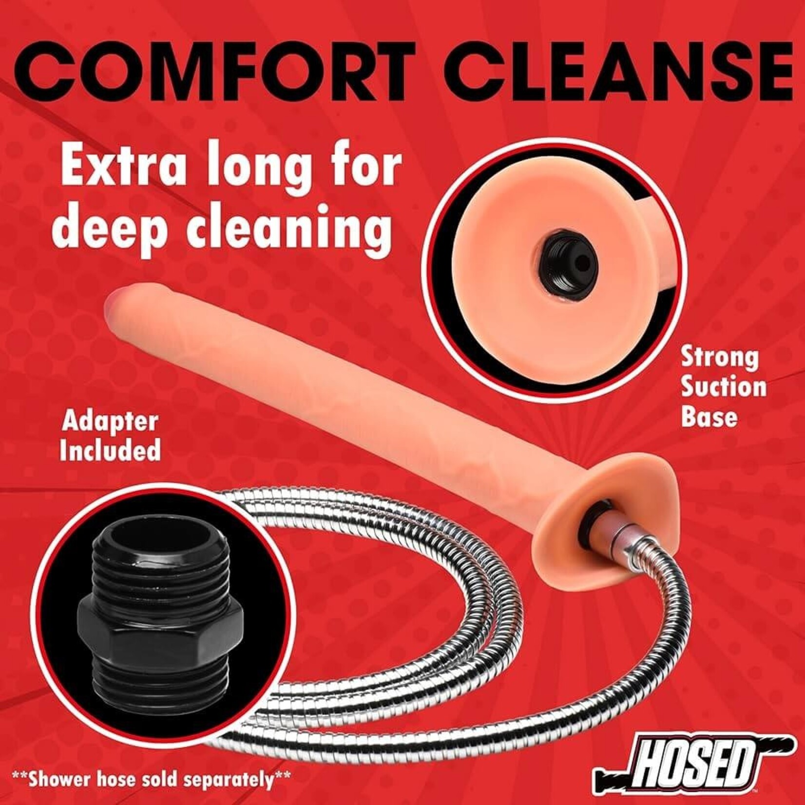 Hosed 12" Slim Silicone Enema Hose
