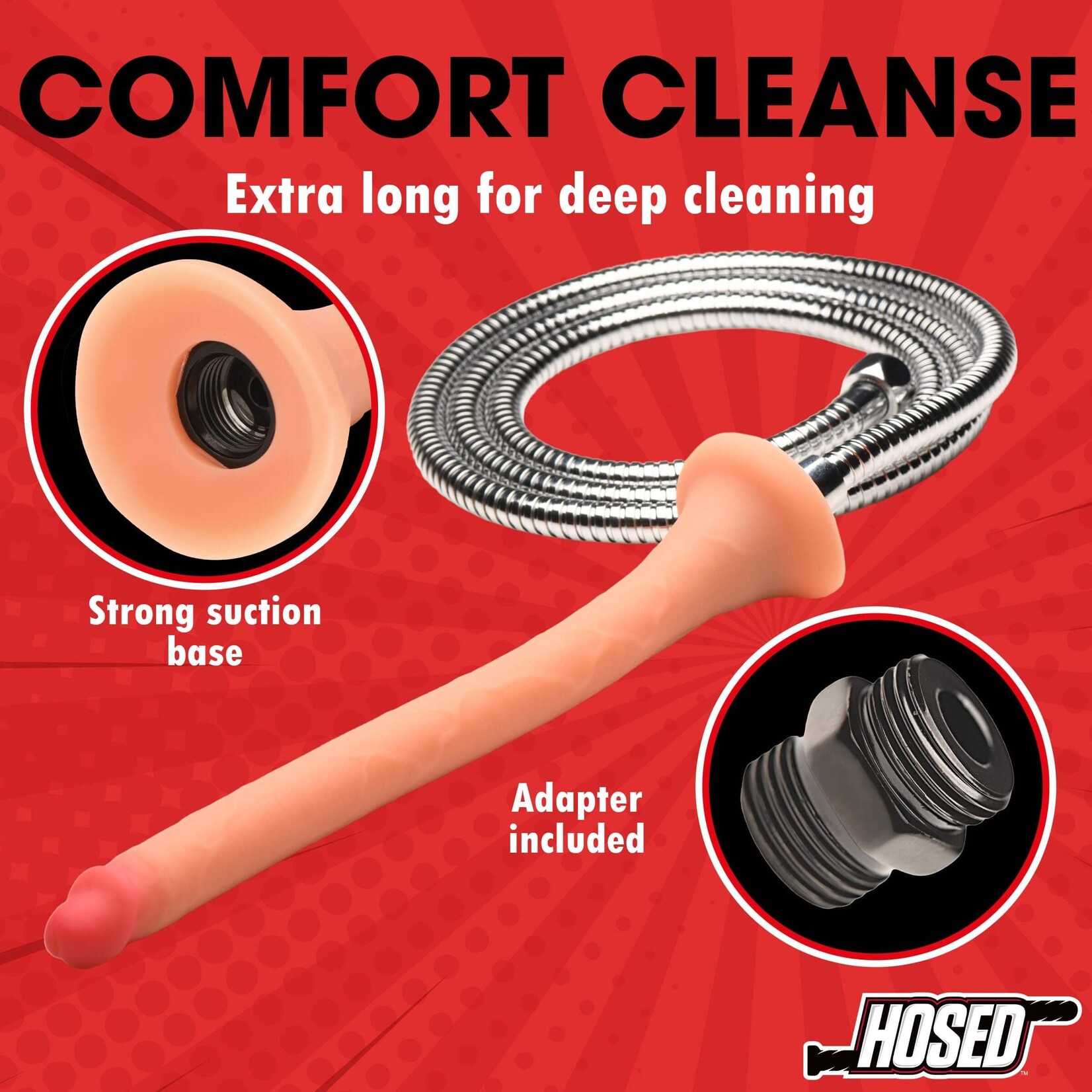 Hosed 12" Slim Silicone Enema Hose