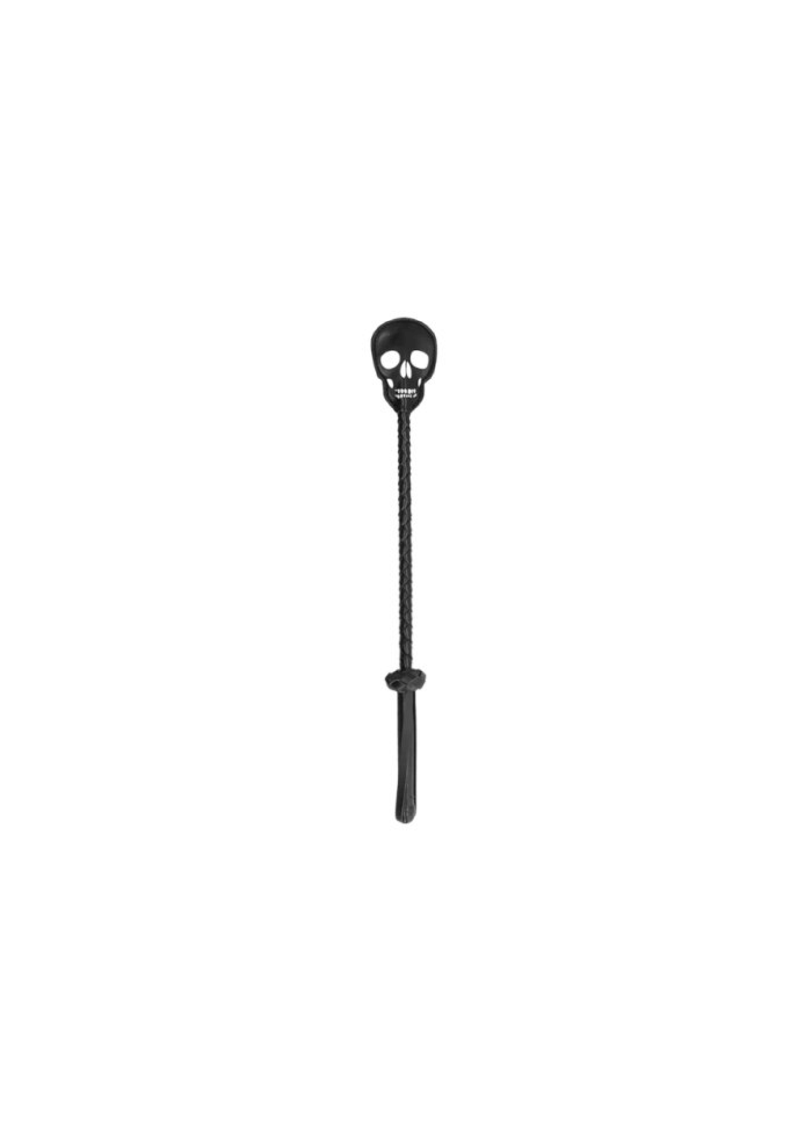 Ouch! Skulls & Bones Skull-Shaped Crop Black