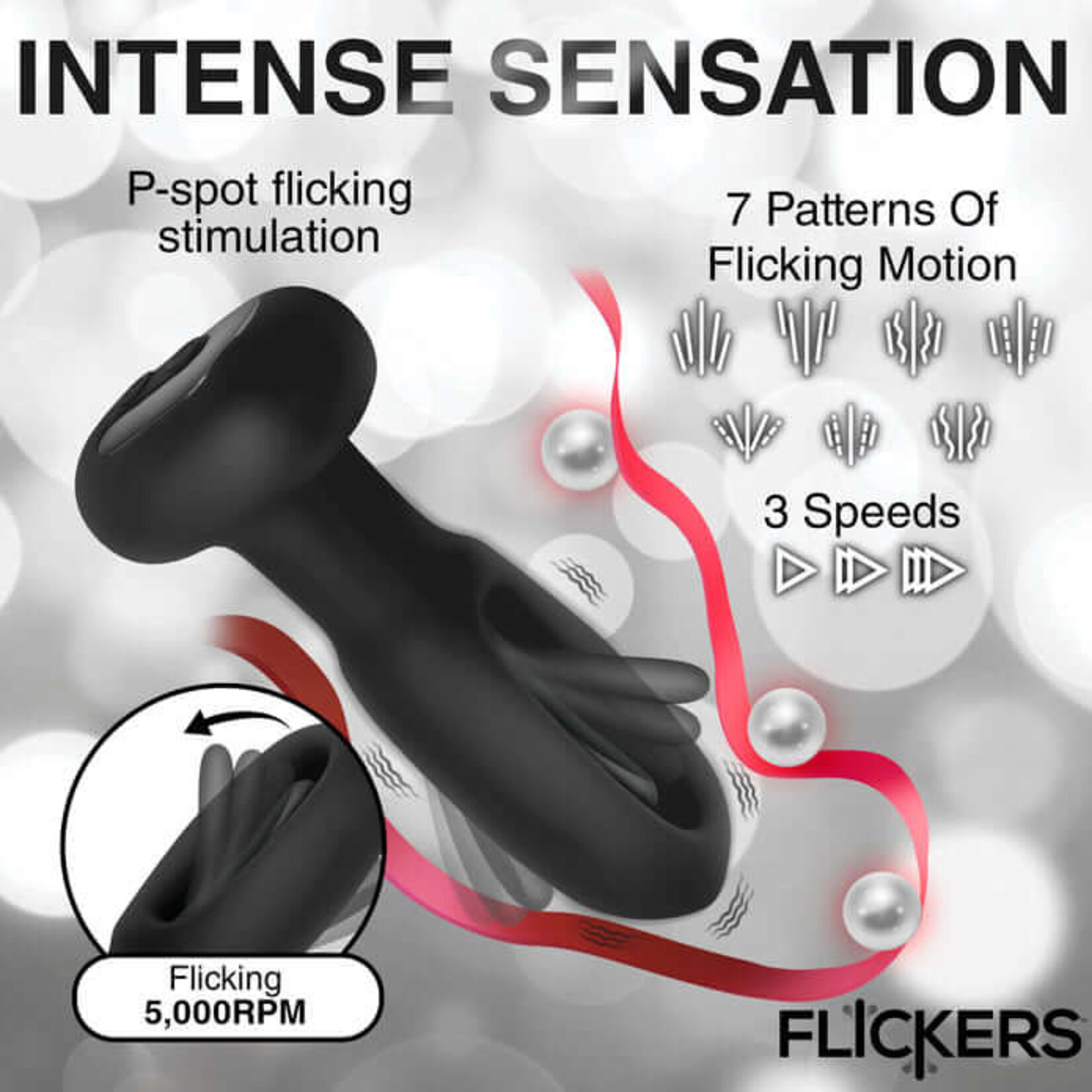 Flickers Bum Flick Flicking & Vibrating Silicone Butt Plug w/ Remote