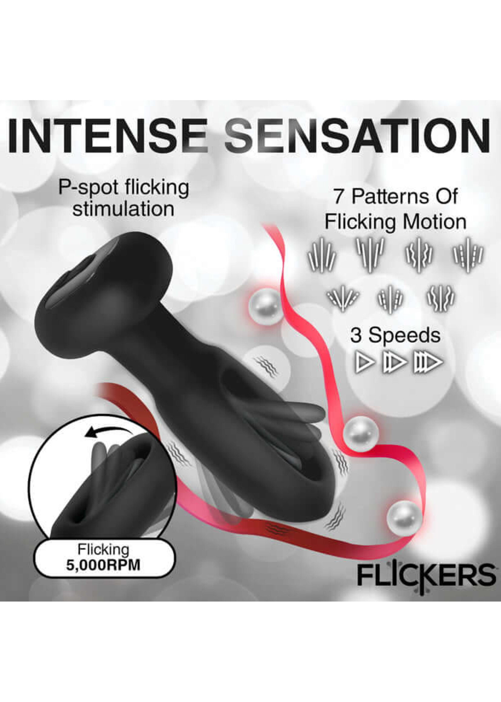 Flickers Bum Flick Flicking & Vibrating Silicone Butt Plug w/ Remote