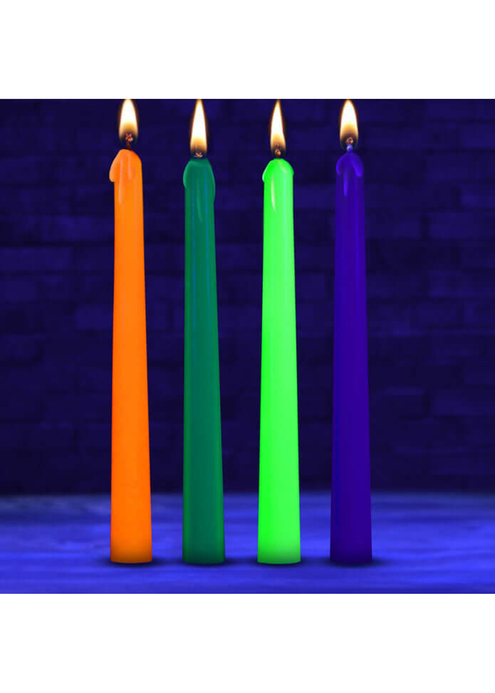 Glow Wax UV Blacklight Reactive Drip Candles Set of 4