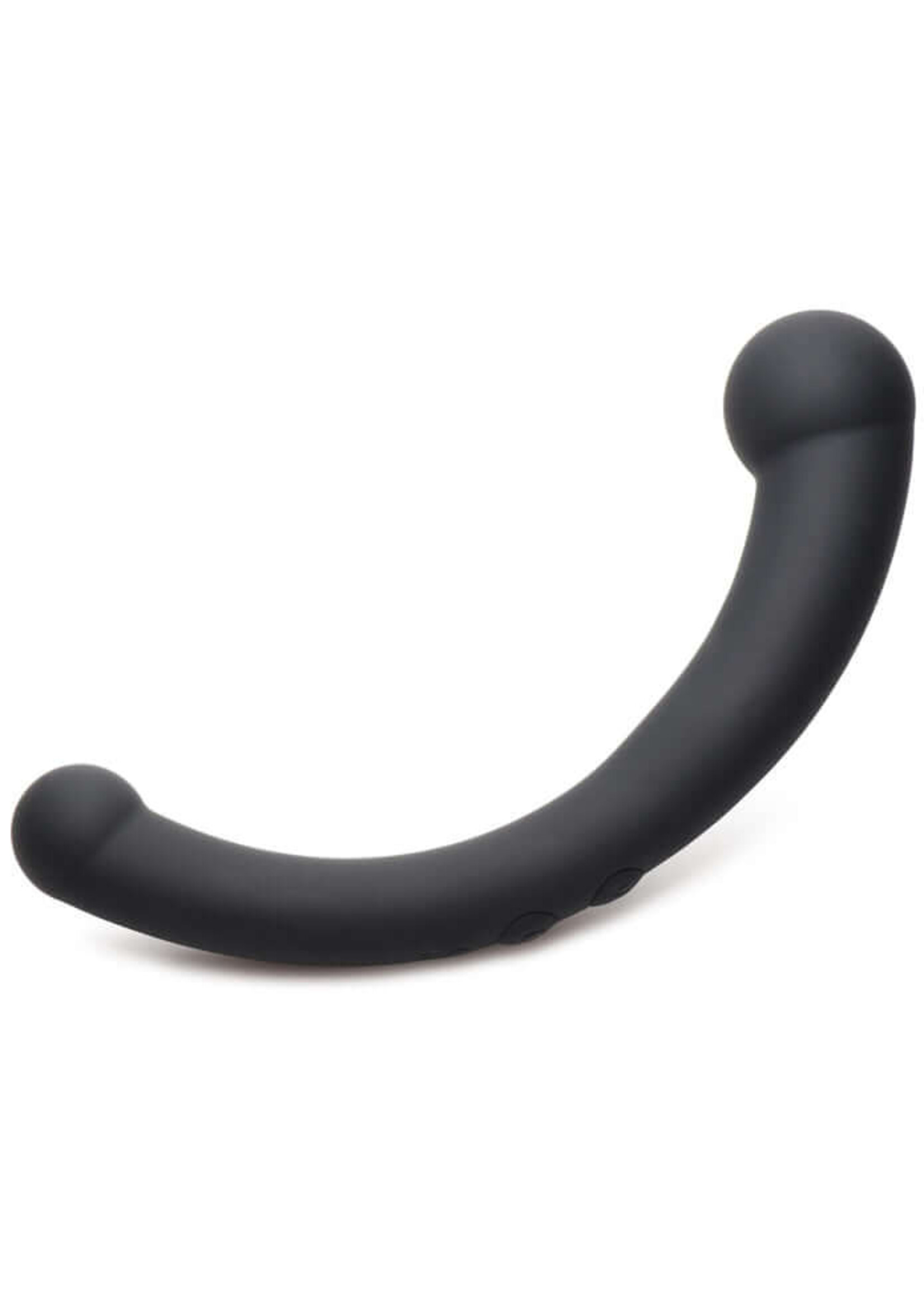 10X Vibra-Crescent Vibrating Silicone Dual Ended Dildo - Black