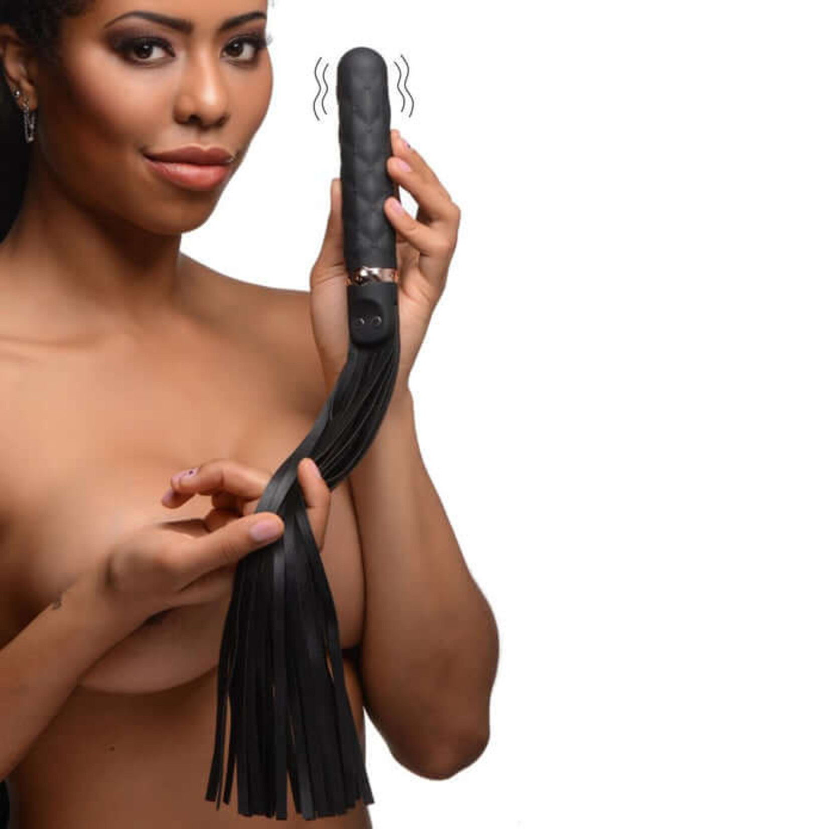 Vibra-Lasher 9X Vibrating Silicone Dildo Flogger