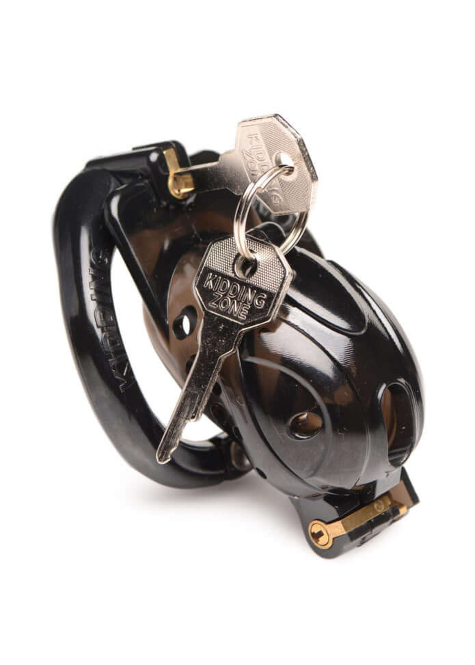 Double Lockdown Locking Customizable Chastity Cage - Black