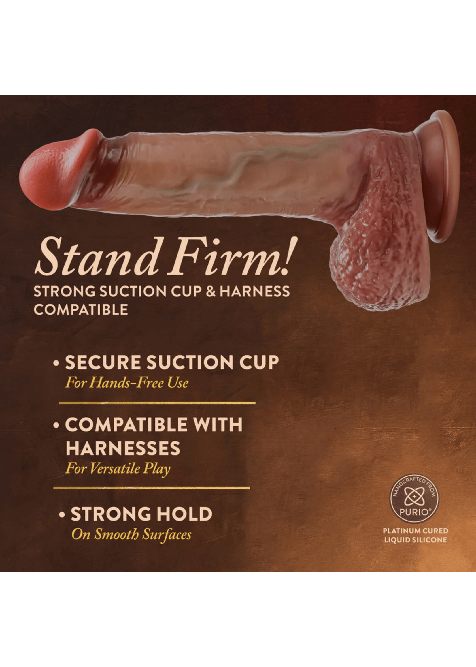 Blush Renaissance - Raphael - 9.5 Inch Sliding Foreskin Dildo with Squeezable Balls - Tan