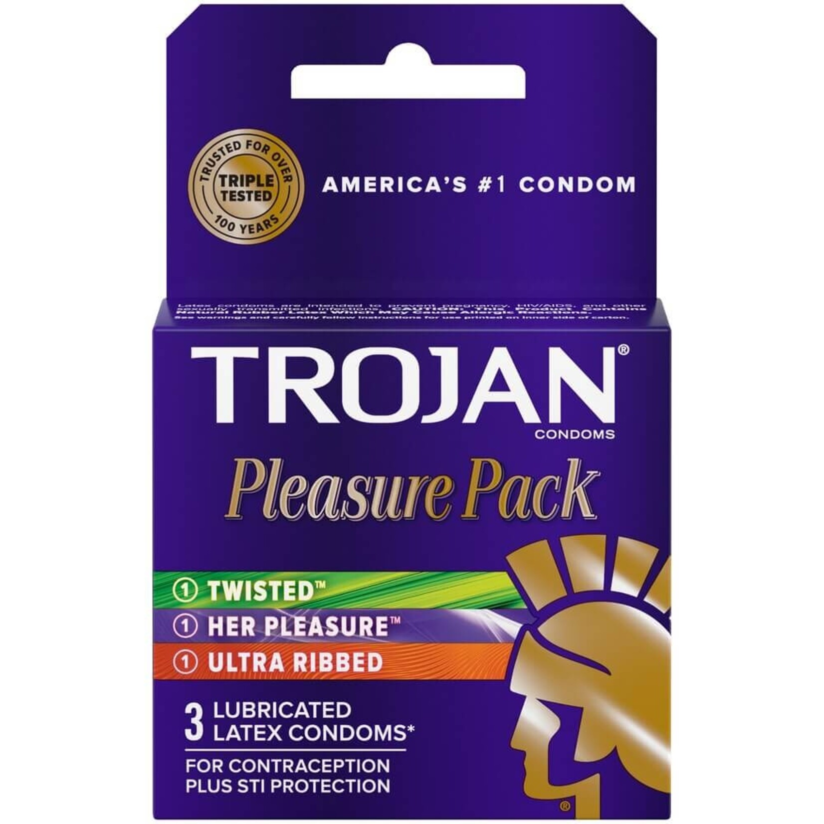 Trojan Trojan Pleasure Pack 3 Count Condoms