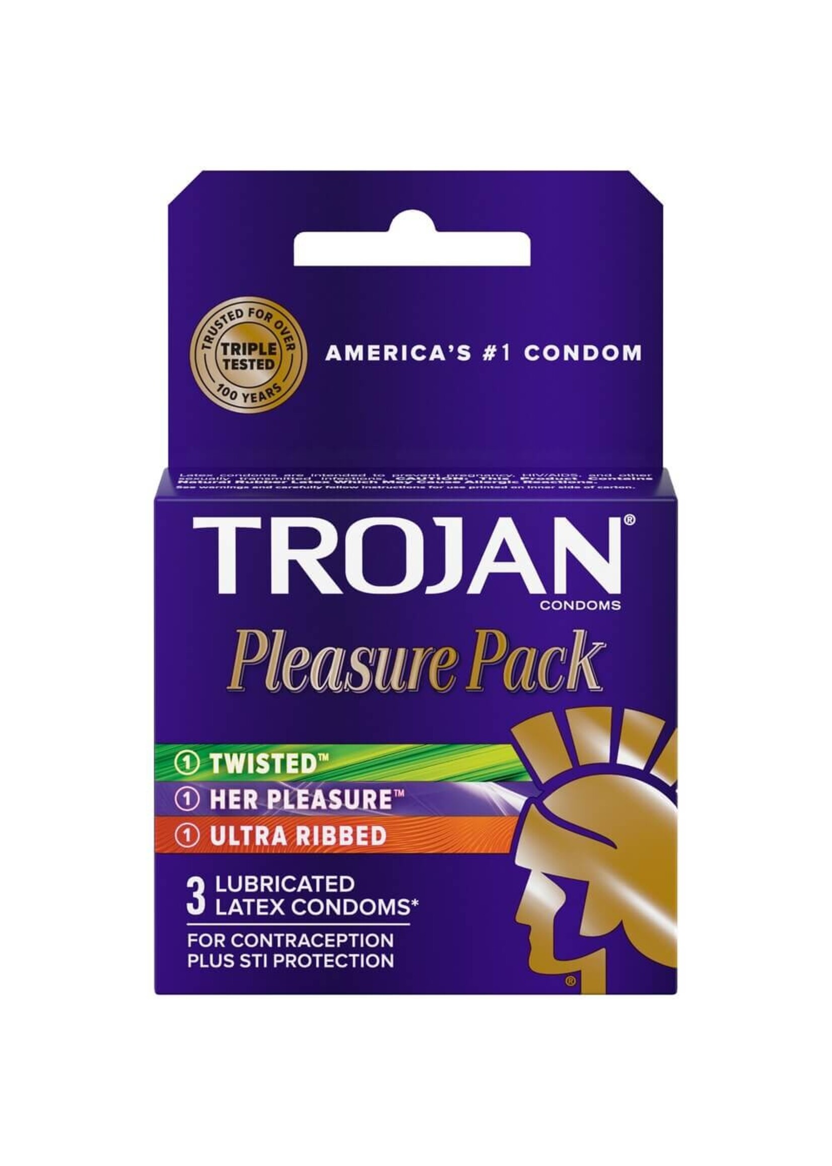 Trojan Trojan Pleasure Pack 3 Count Condoms