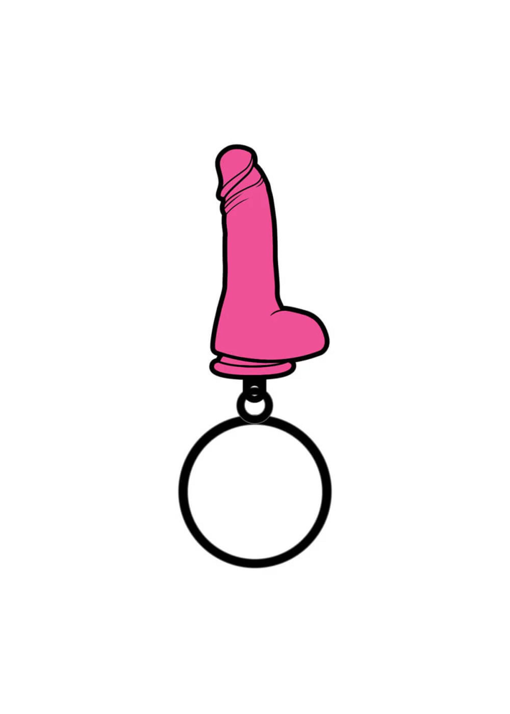 Wood Rocket LLC Sex Toy Keychain "Pink Dildo"