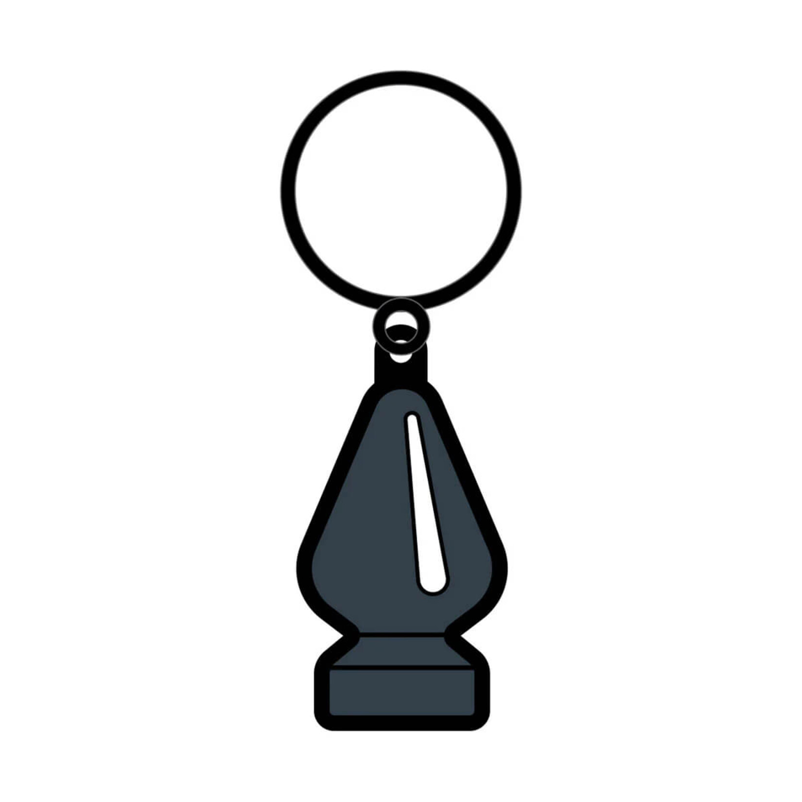 Wood Rocket LLC Sex Toy Keychain "Gray Butt Plug"
