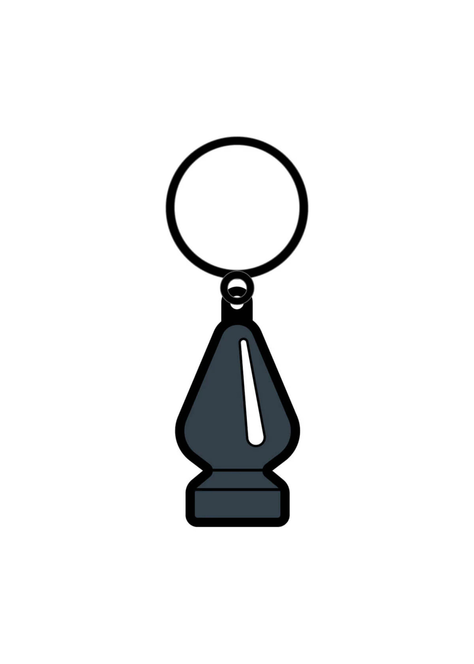 Wood Rocket LLC Sex Toy Keychain "Gray Butt Plug"