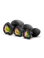 Blush Luxe - Bling Plugs Training Kit - Black With Rainbow Gems