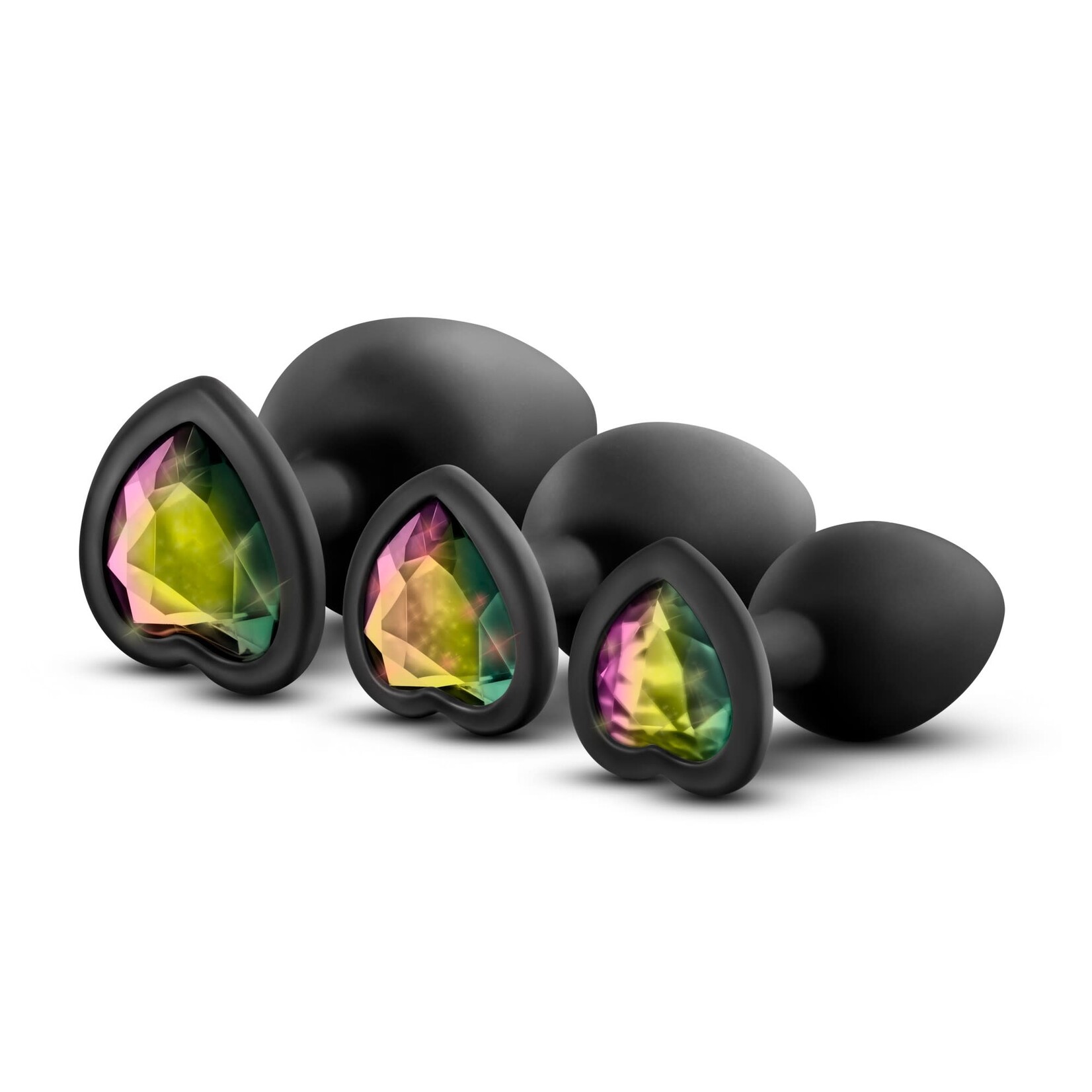 Blush Luxe - Bling Plugs Training Kit - Black With Rainbow Gems
