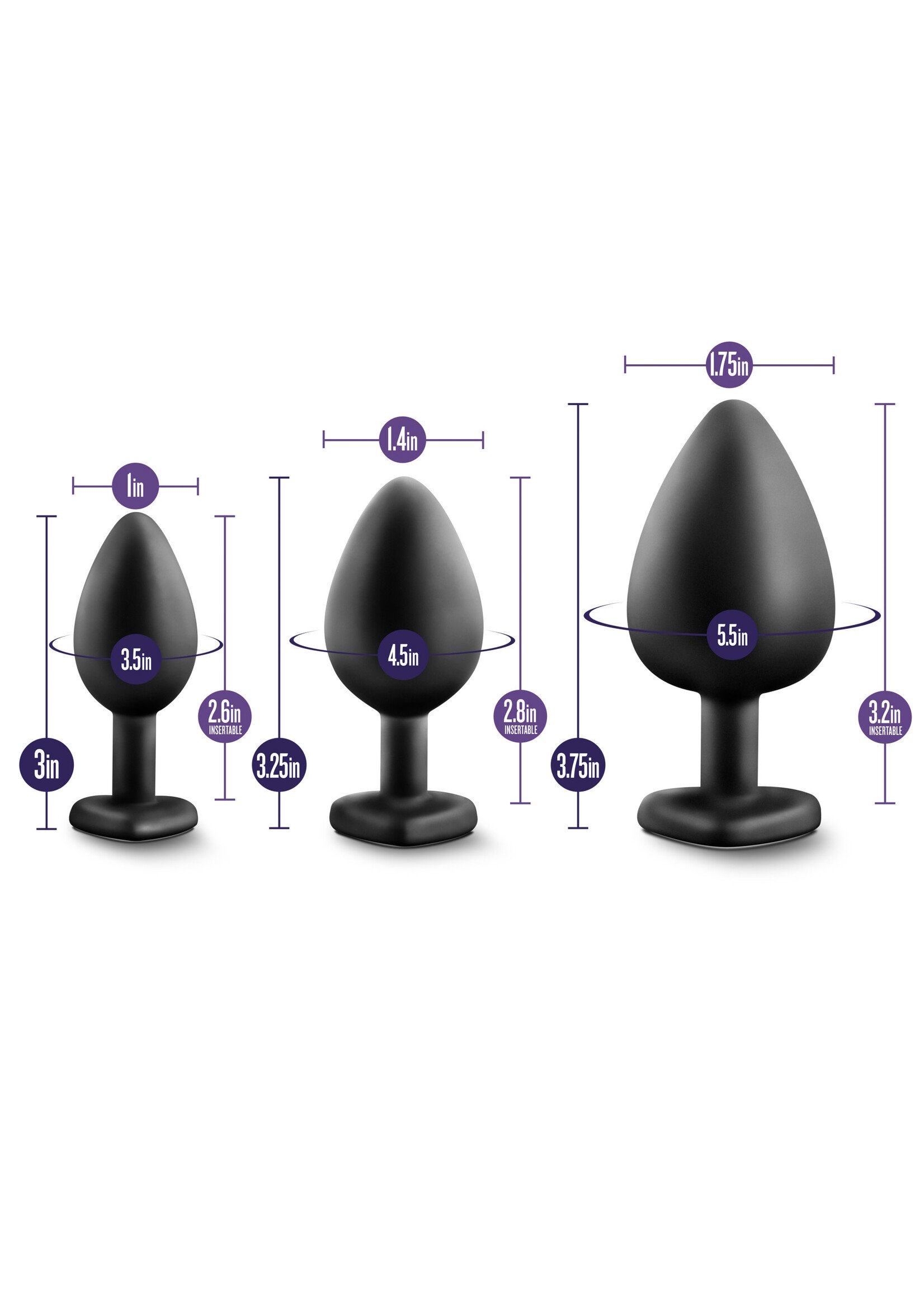 Blush Luxe - Bling Plugs Training Kit - Black With Rainbow Gems