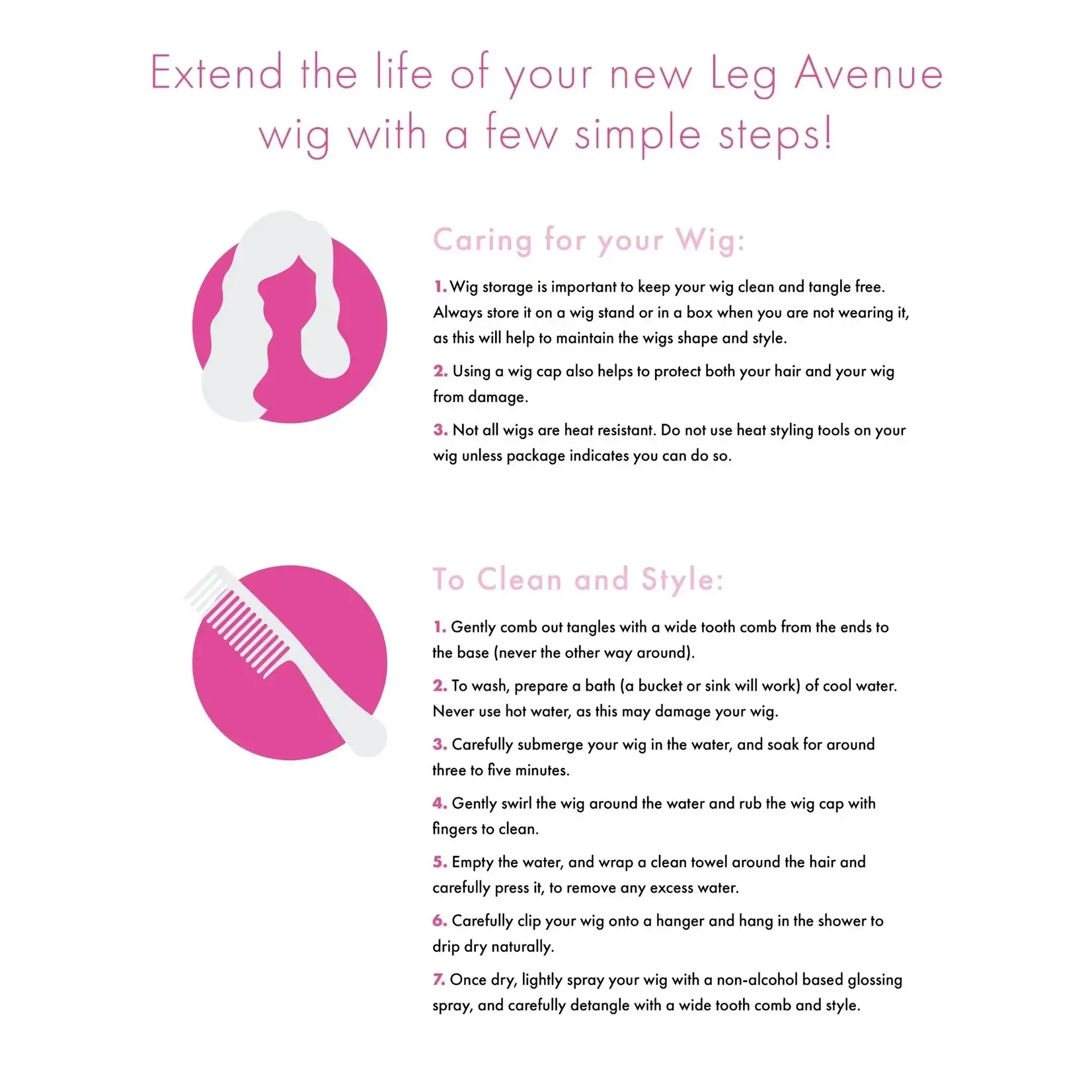 Leg Avenue Long Straight Center Part Wig