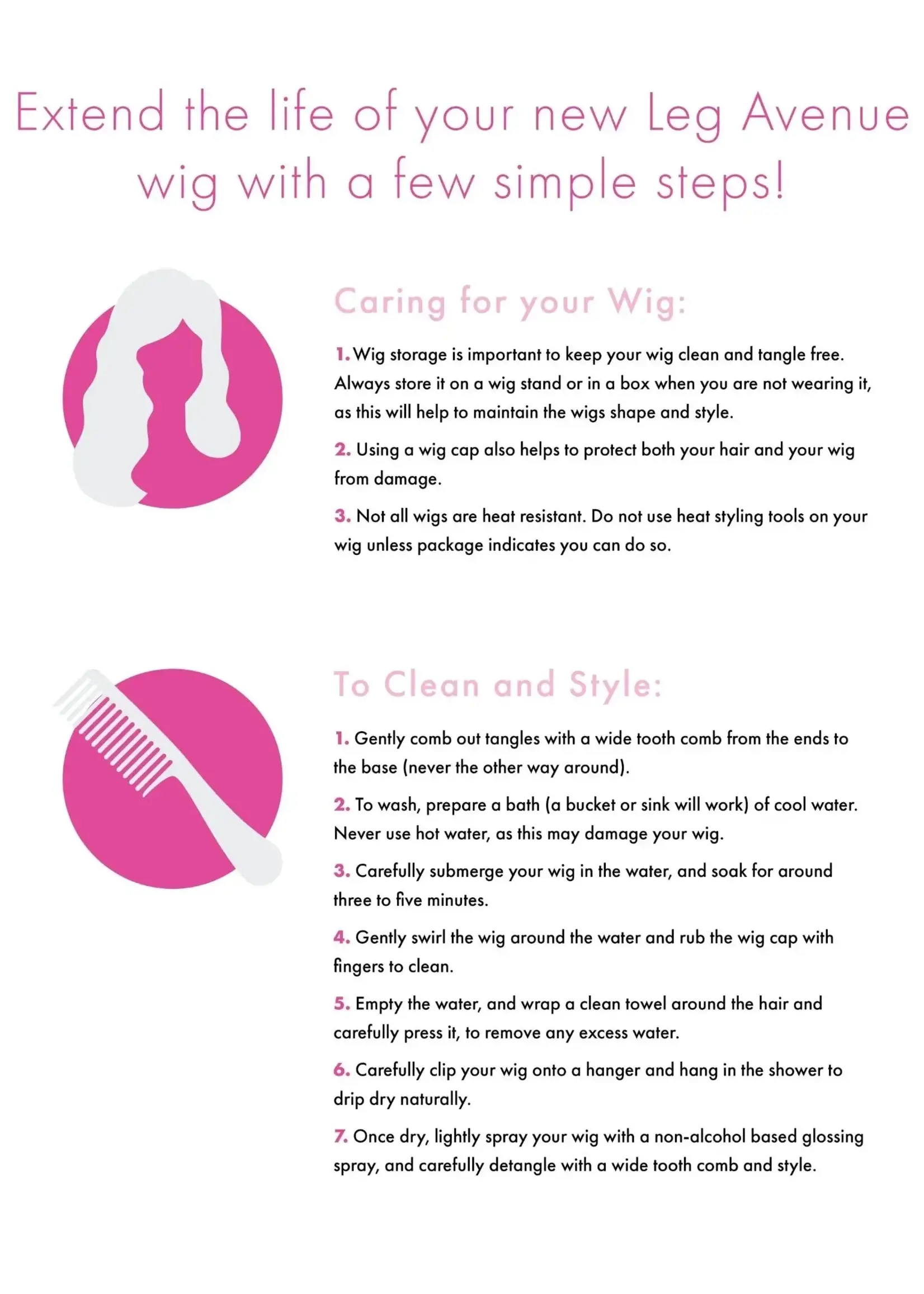 Leg Avenue Long Straight Center Part Wig