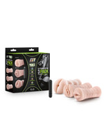 M for Men 3-Pack Self-Lubricating Vibrating Stroker Kit - Vanilla