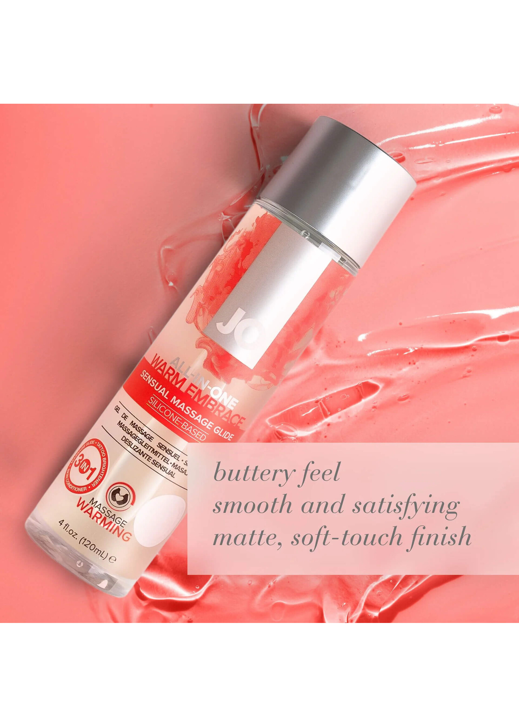 JO Naturals JO All-In-One Sensual Massage Glide Warm Embrace 4 oz