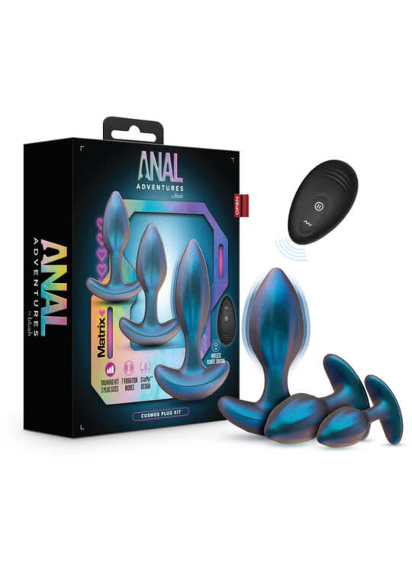 Anal Adventures Platinum Anal Adventures Matrix - Cosmos Plug Kit - Lunar Blue