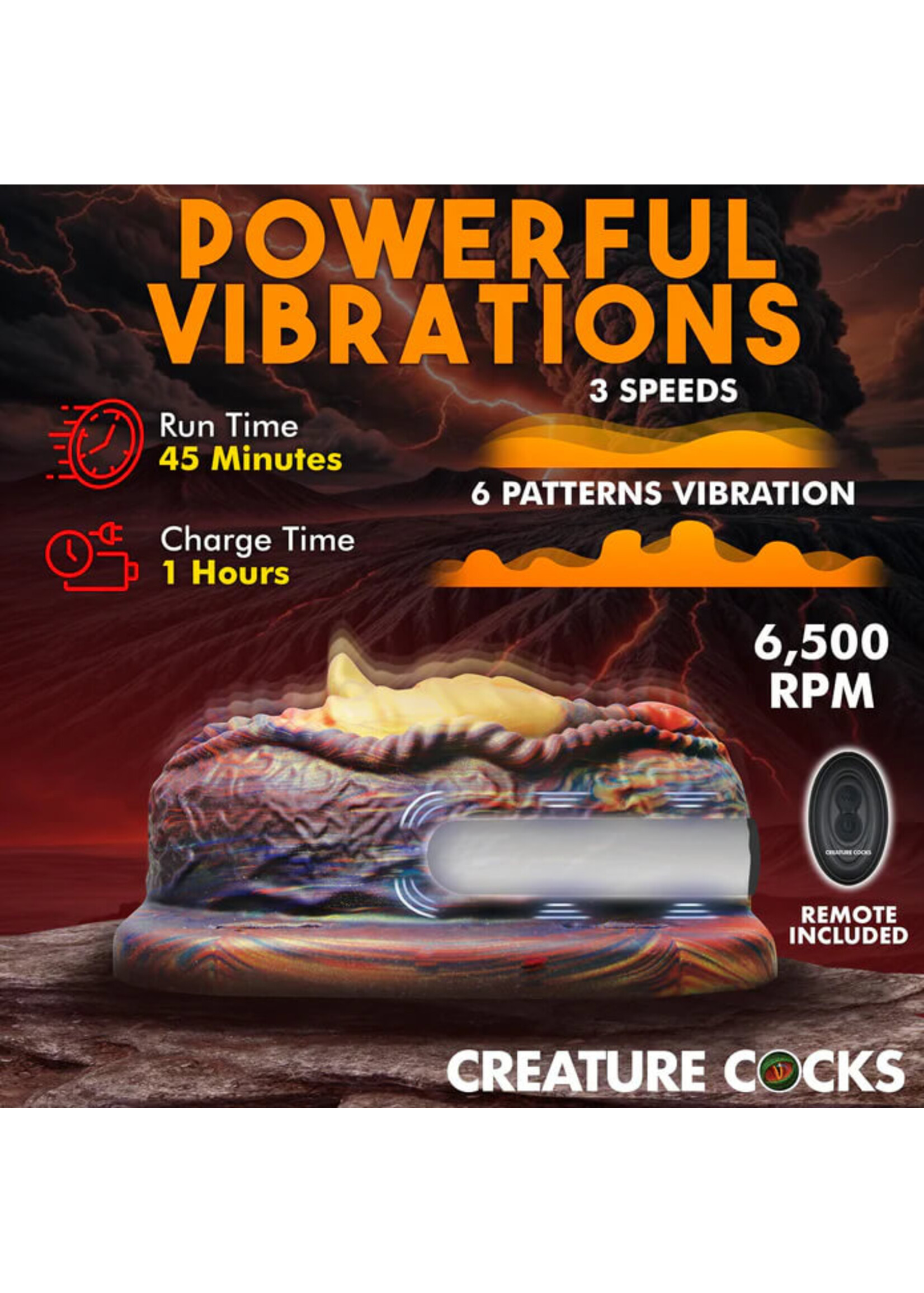 Creature Cocks Hell's Angel Vibrating Silicone Grinder