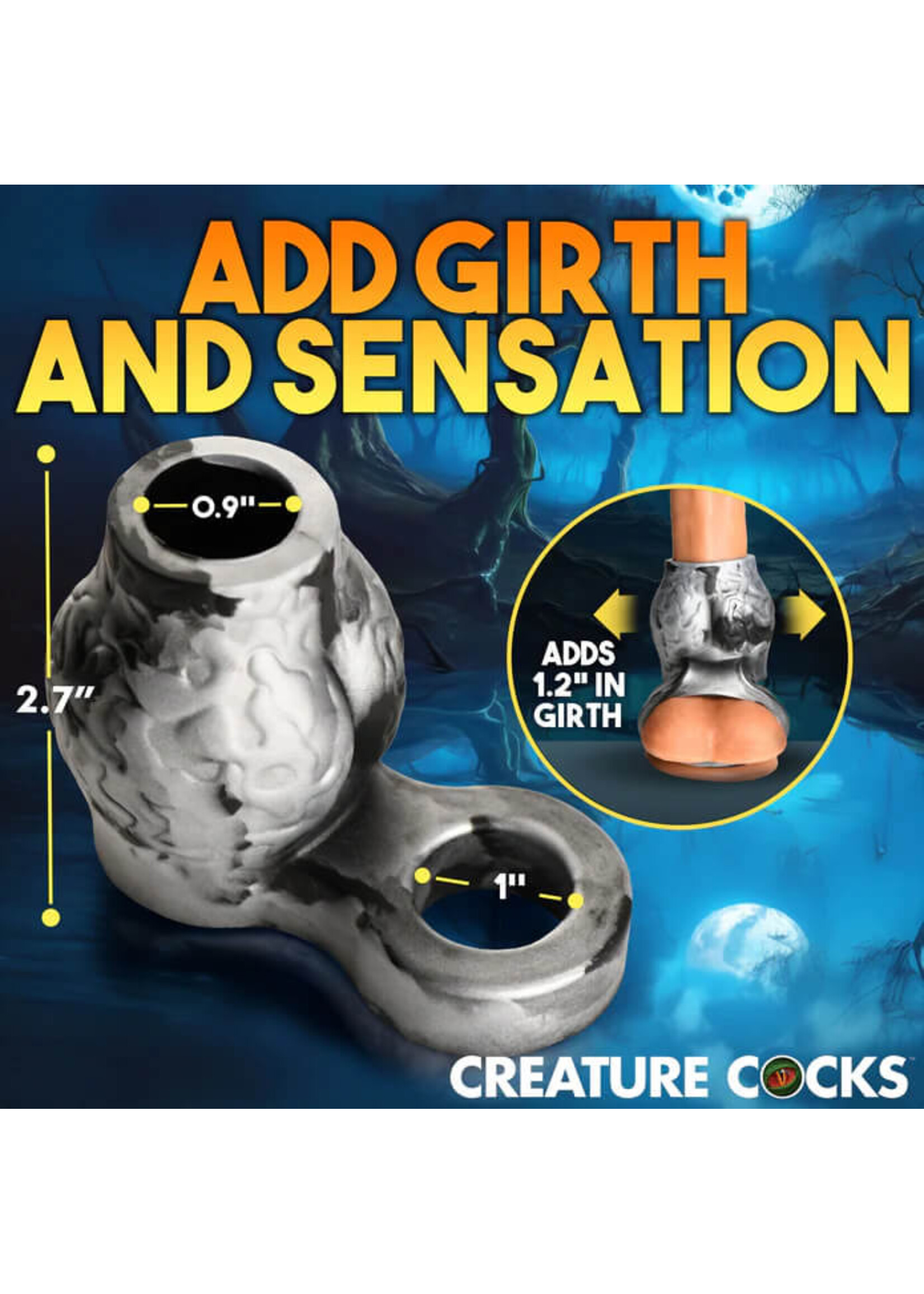 Creature Cocks Night Prowler Silicone Penis Sleeve + Ball Stretcher