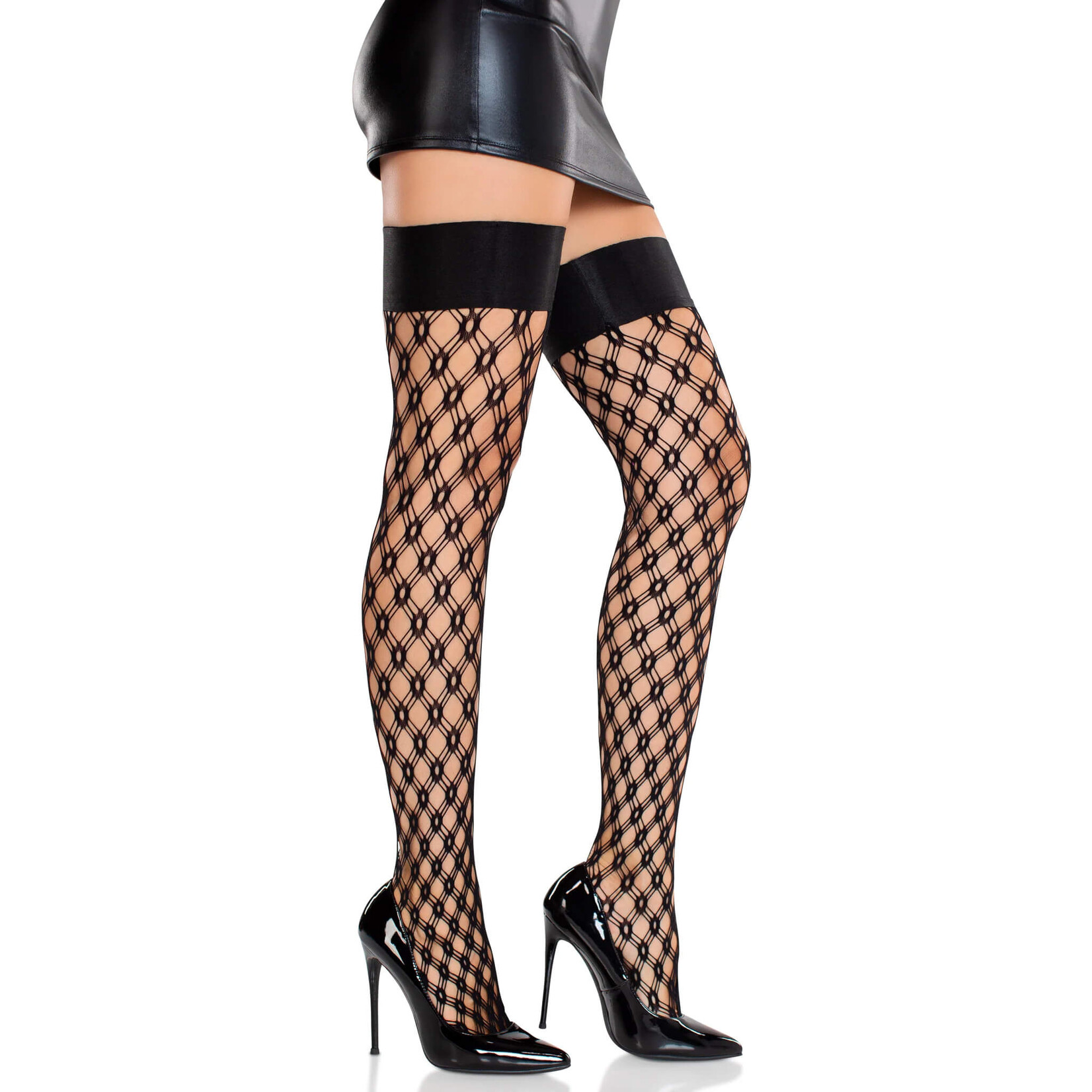Leg Avenue Gemma Eyelet Net Thigh Highs