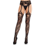 Leg Avenue Bloom Net Garter Belt Stockings